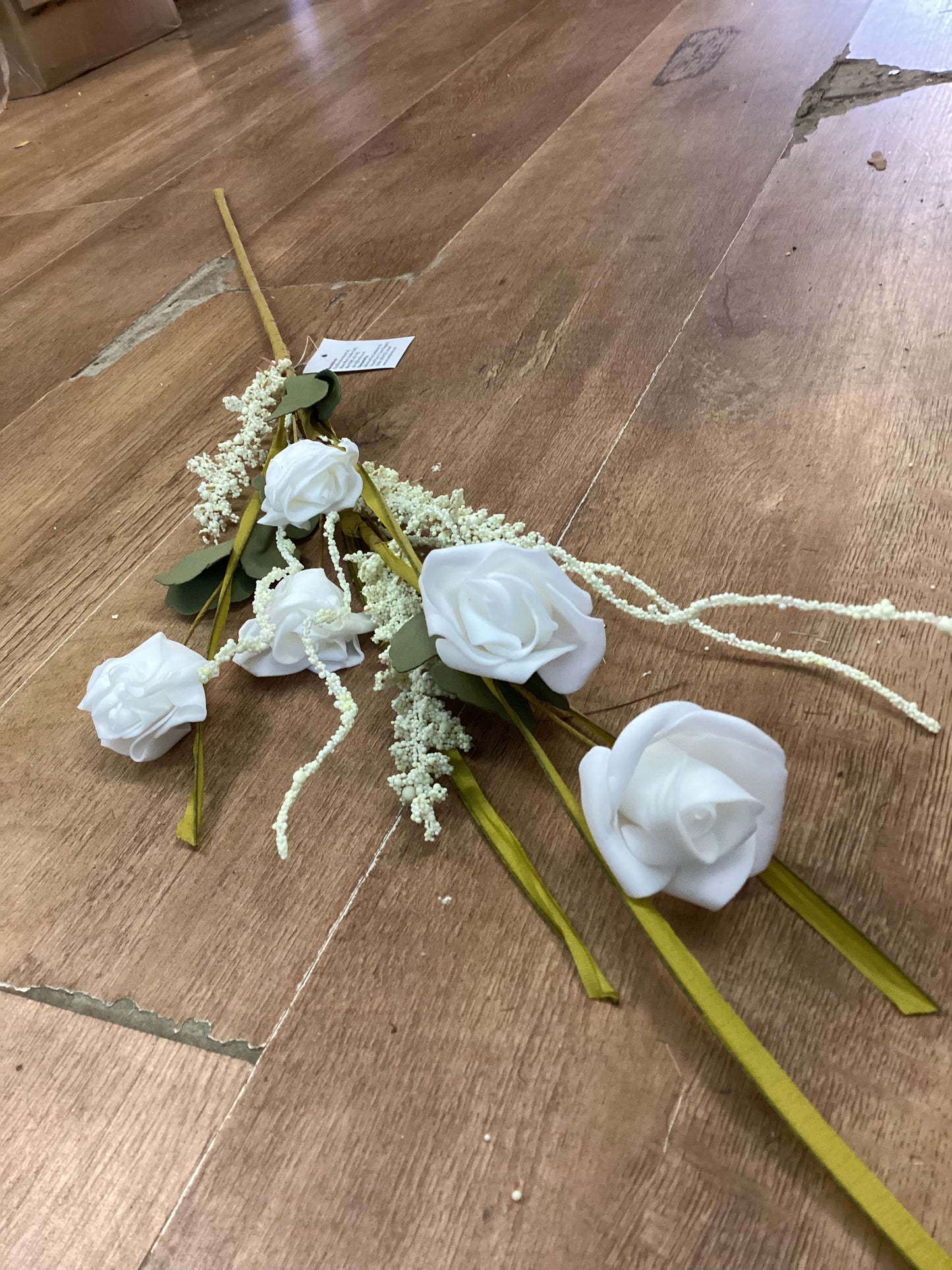 Long stem white and cream rose mix spray