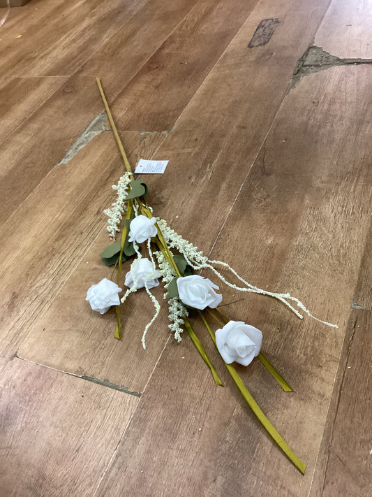 Long stem white and cream rose mix spray