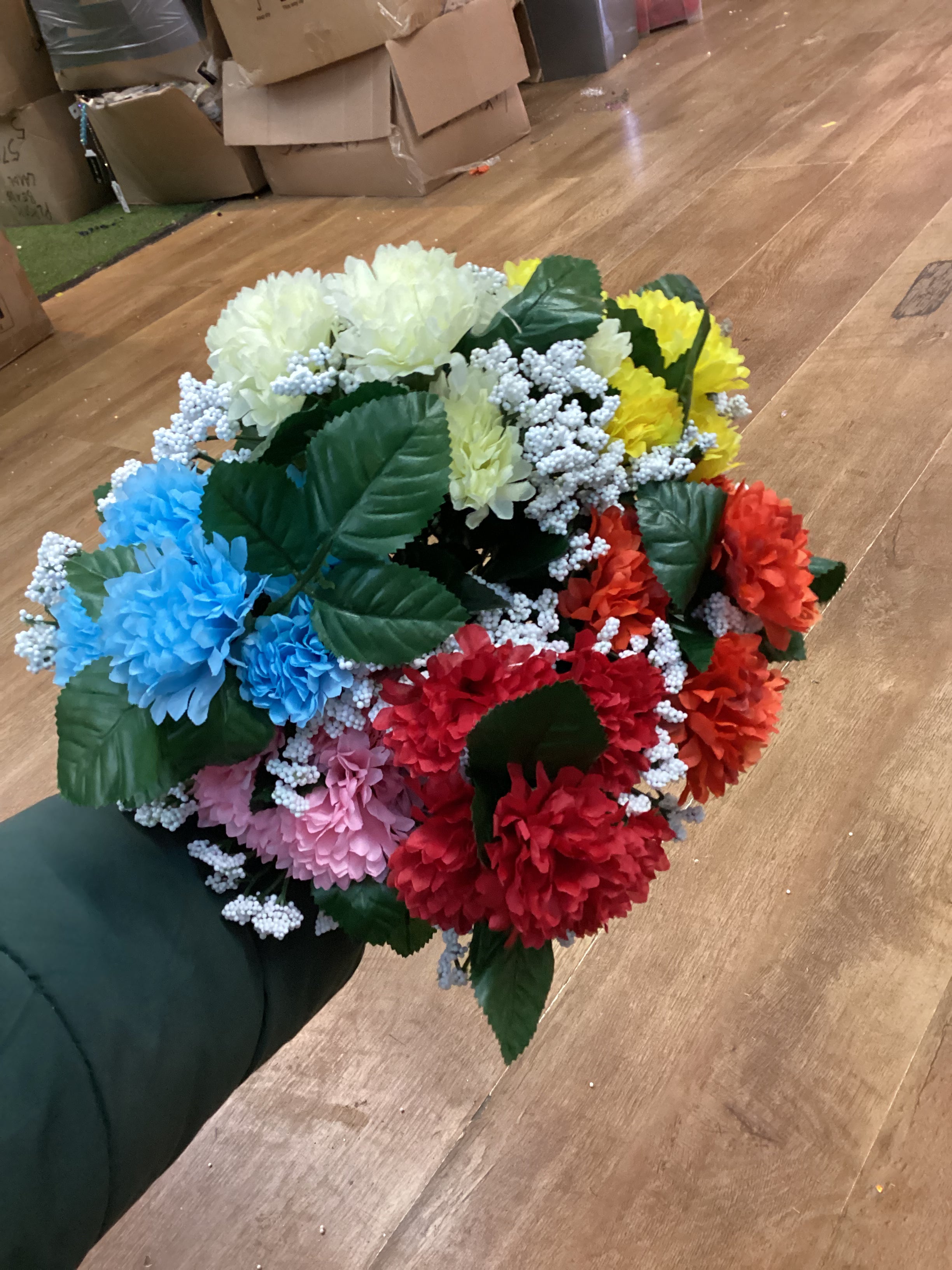 Carnation and gypsophila bunch - 6 colours available