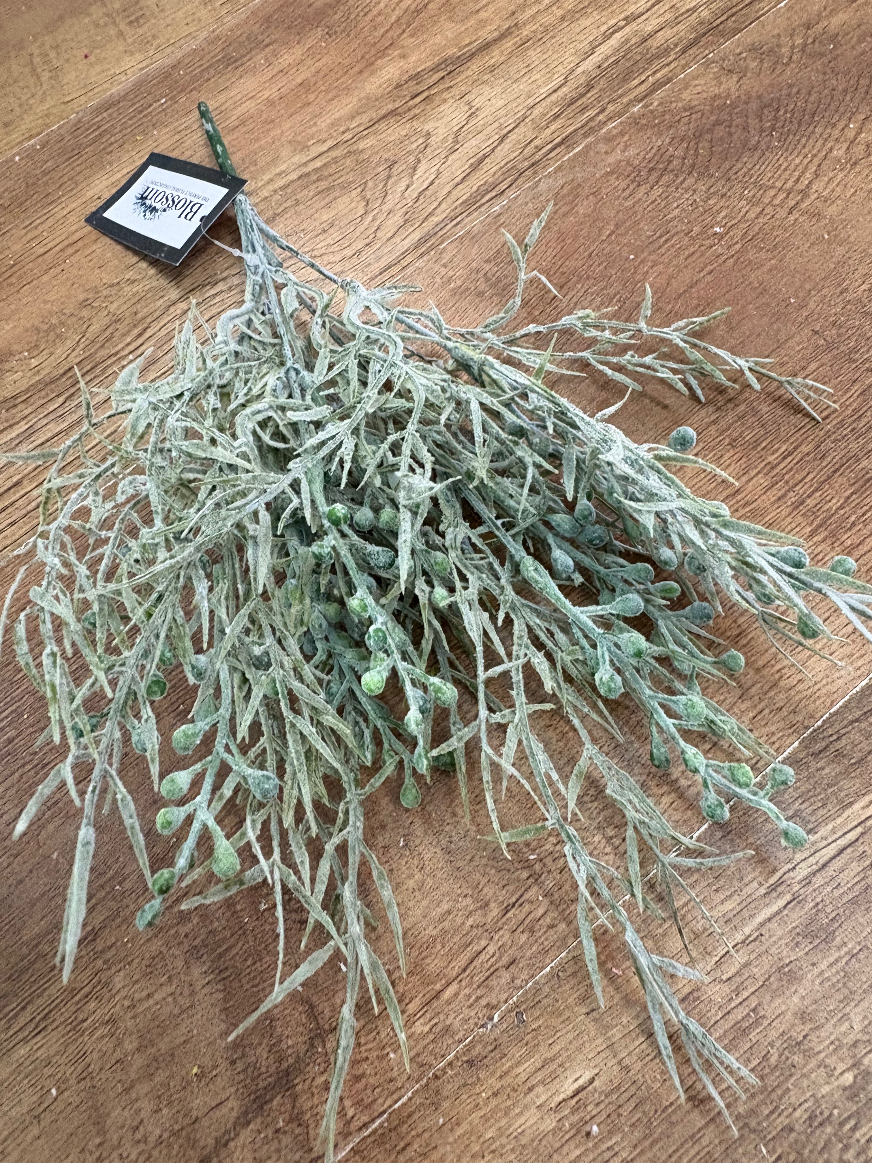 Spiky flocked foliage with berries - 5 colours available
