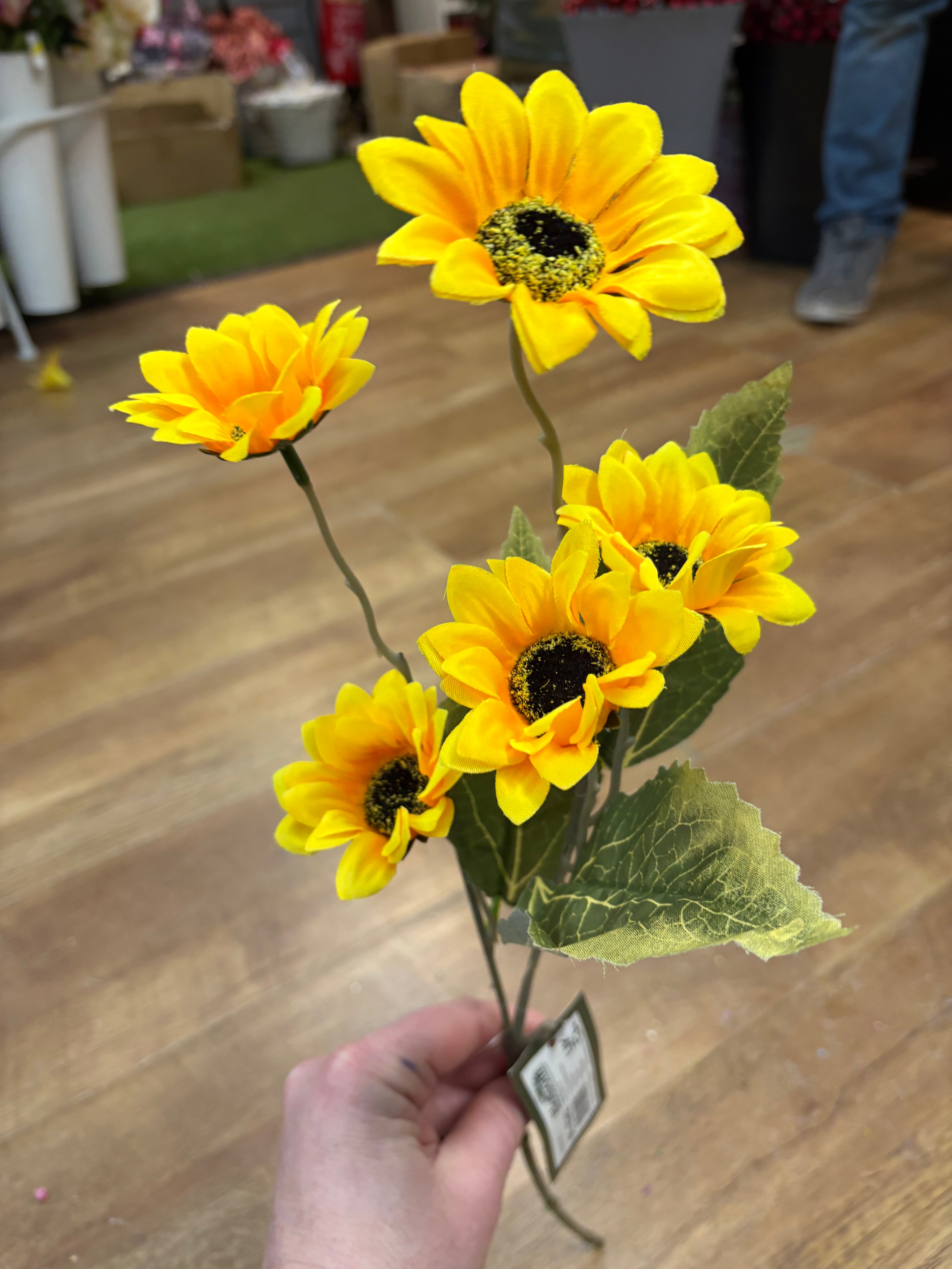 Long stem sunflower spray
