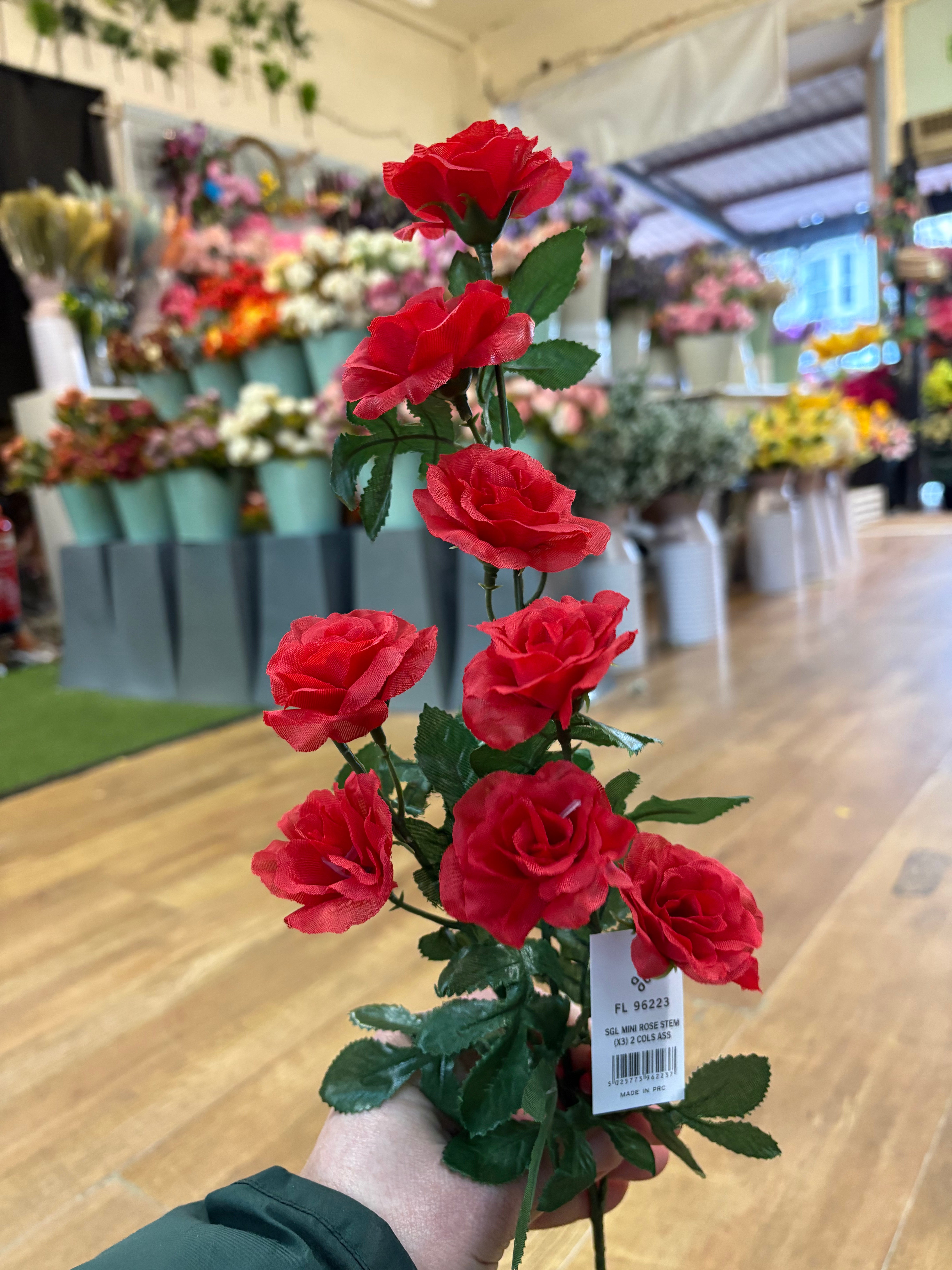 Long stem miniature rose spray - 2 colours available