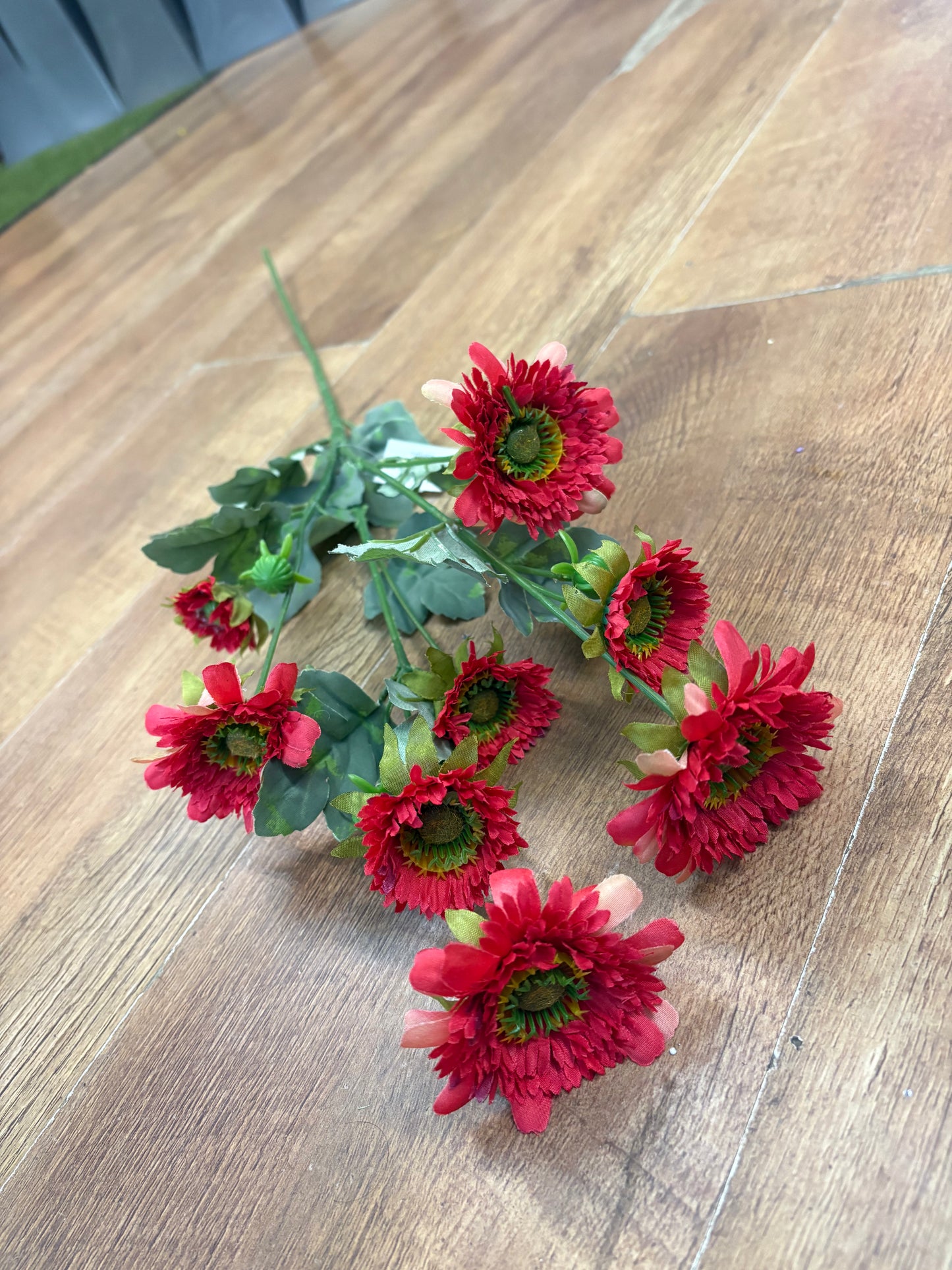 Long stem red gerbera spray