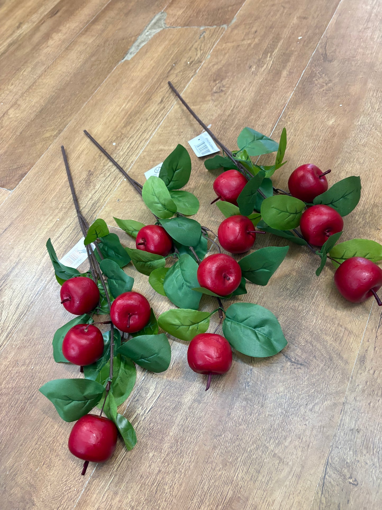 Bundle of 3 red apple stems