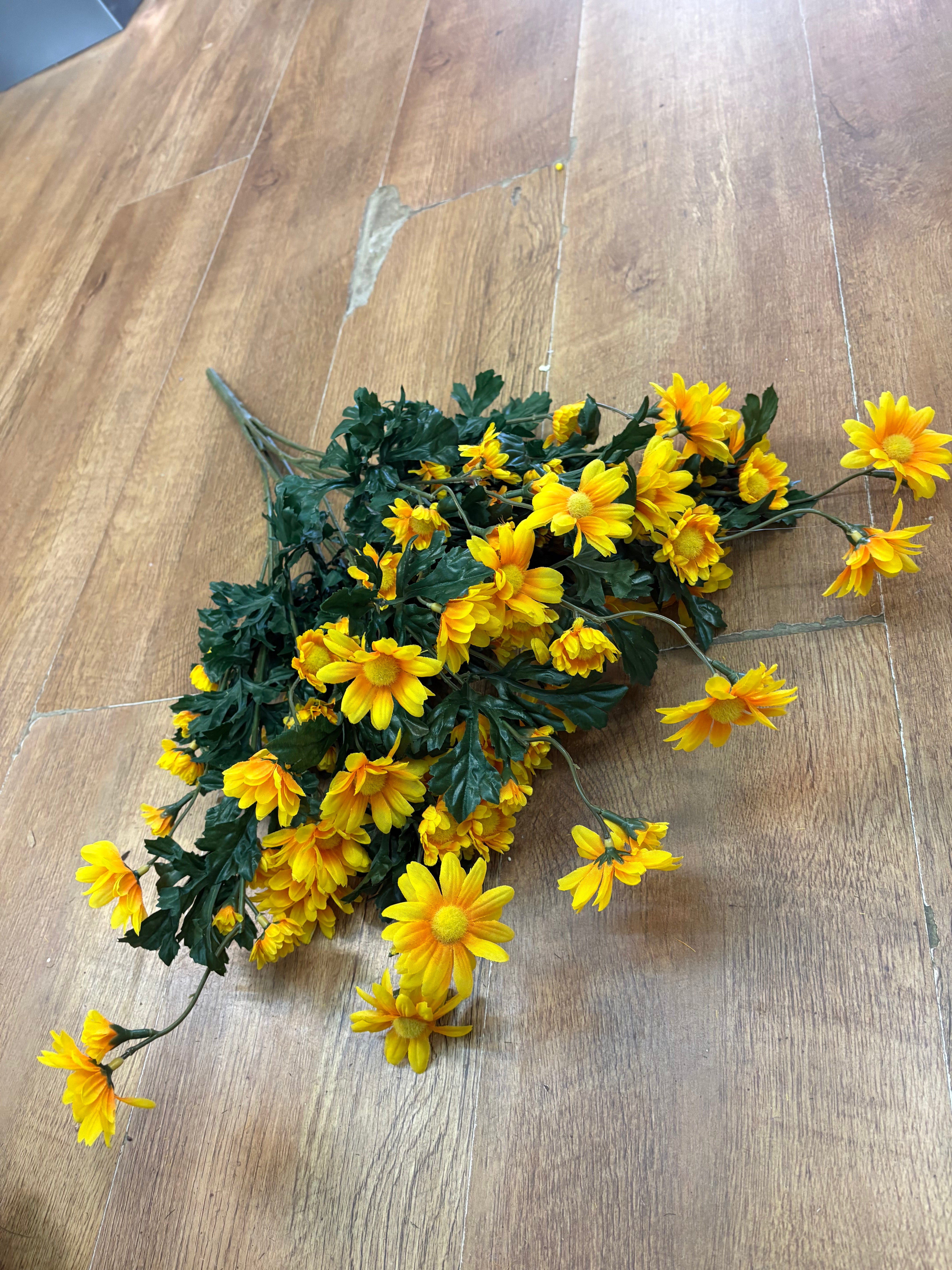 Large yellow mixed size daisy bunch