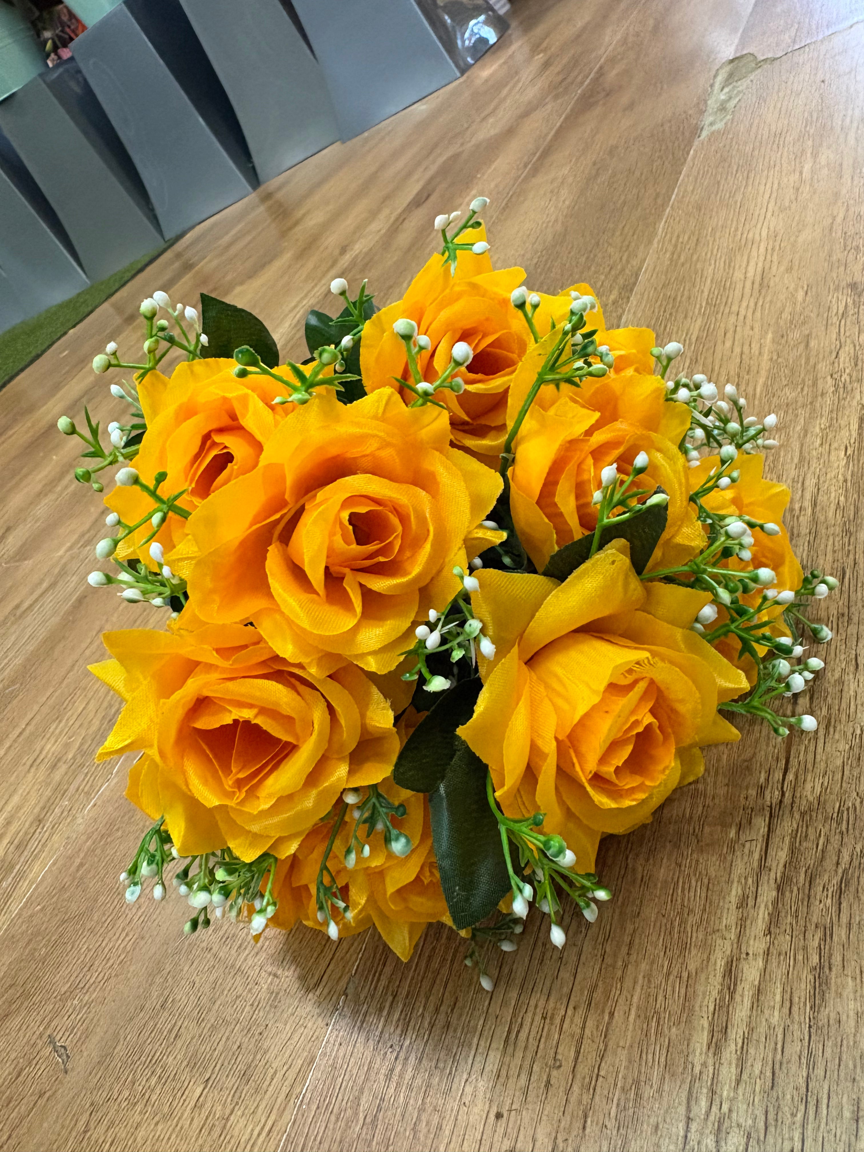 Large diamond rose and white filler bunch  - 6 colours available