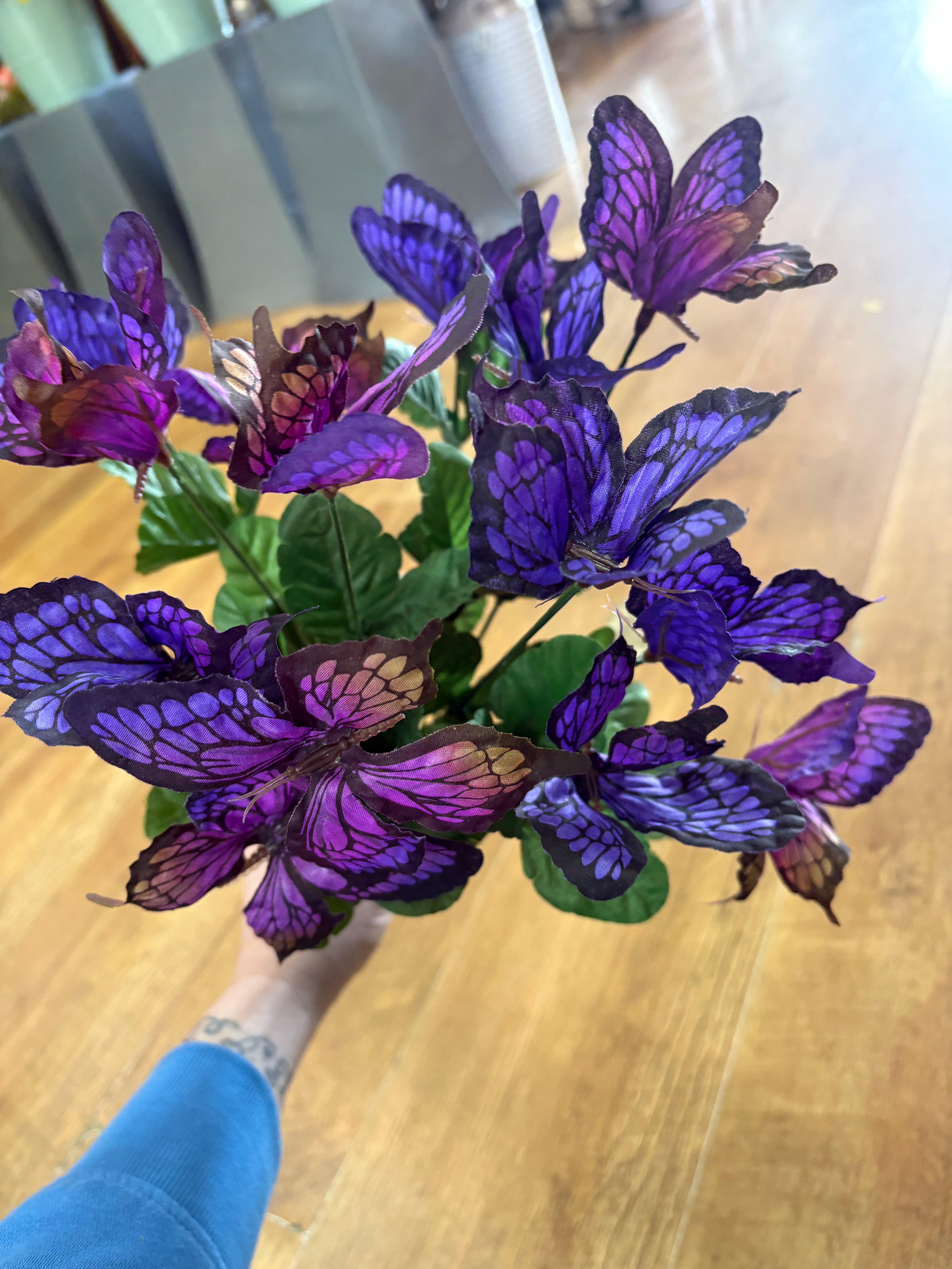 Big bunch of purple and magenta butterflies