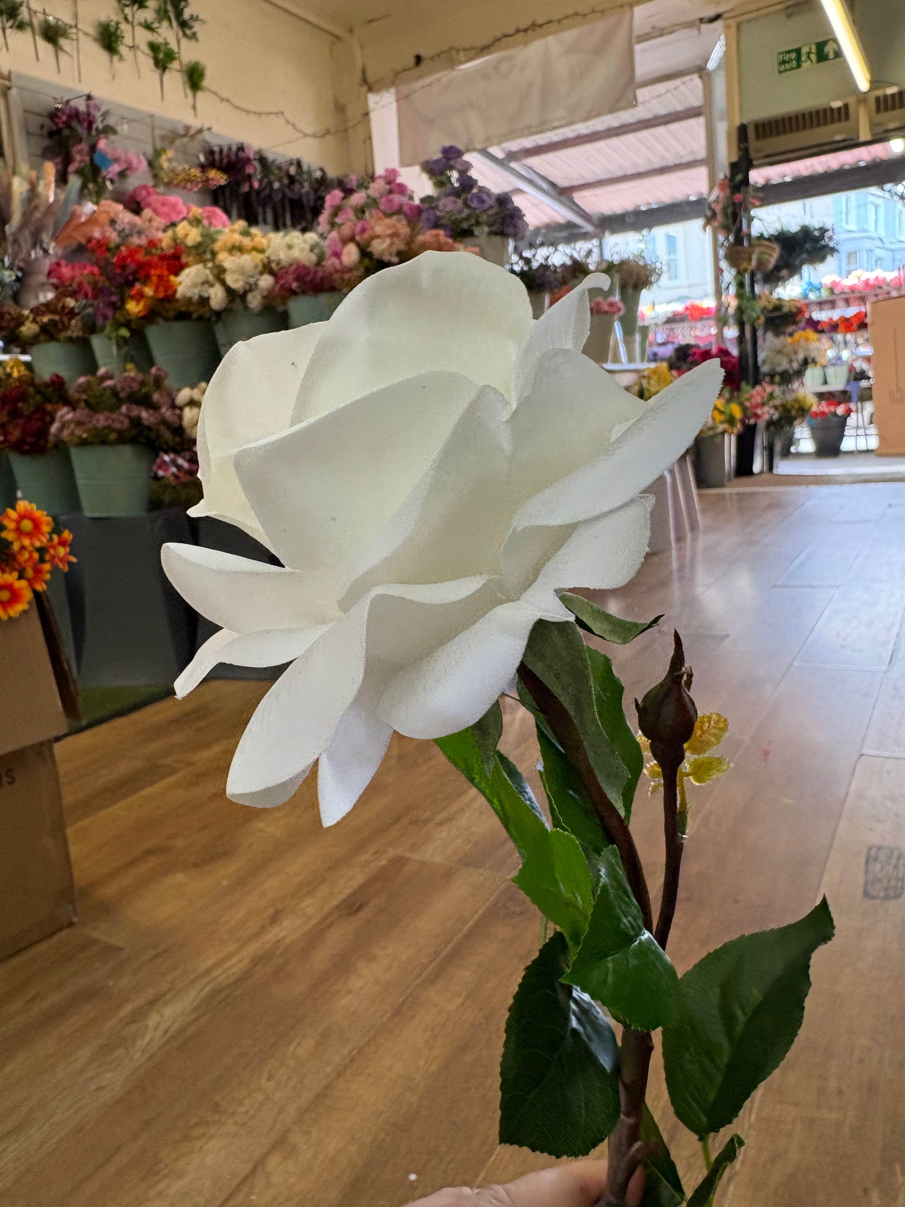 Cream real touch superior single rose