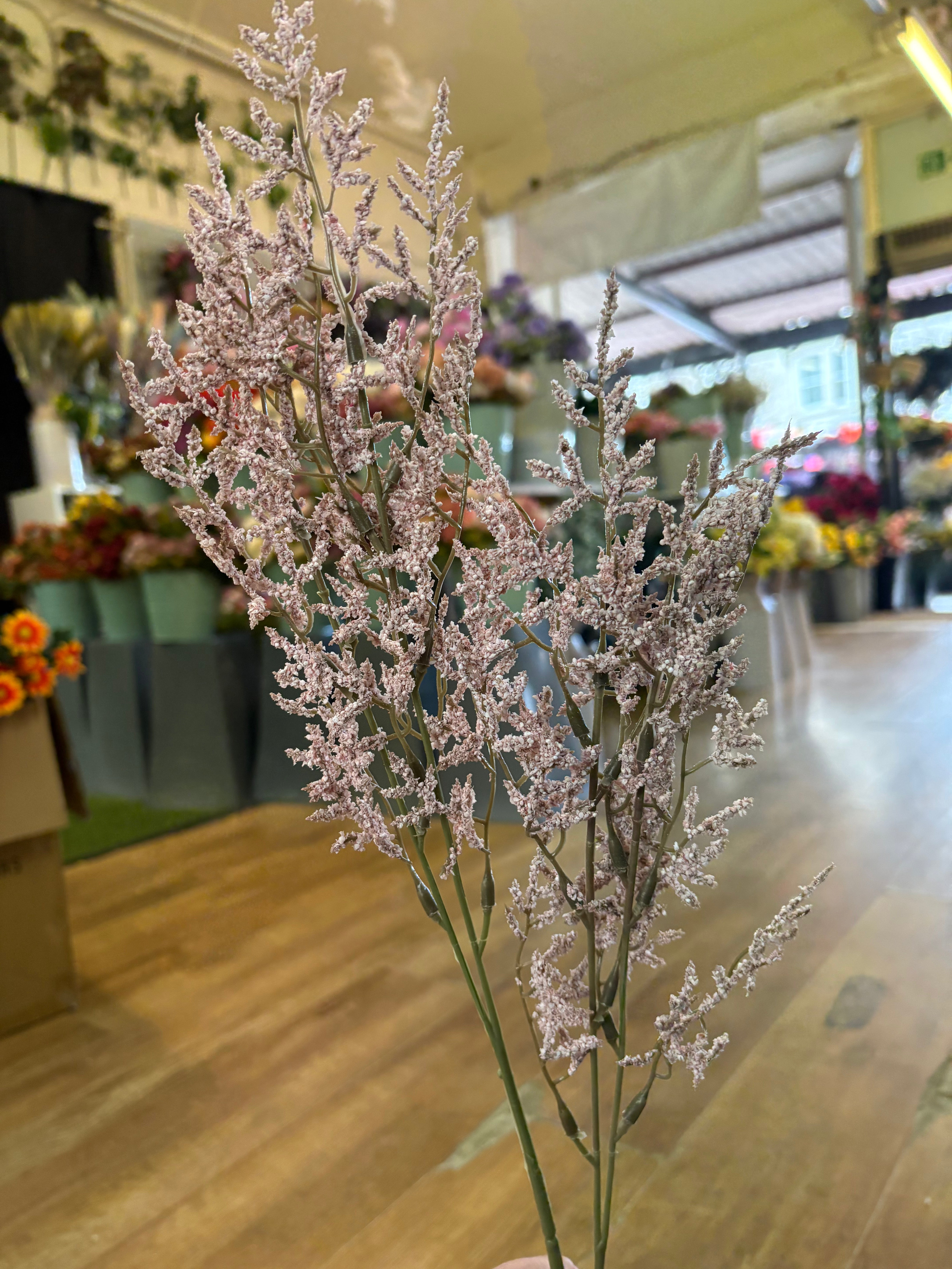 Pale pink limonium spray