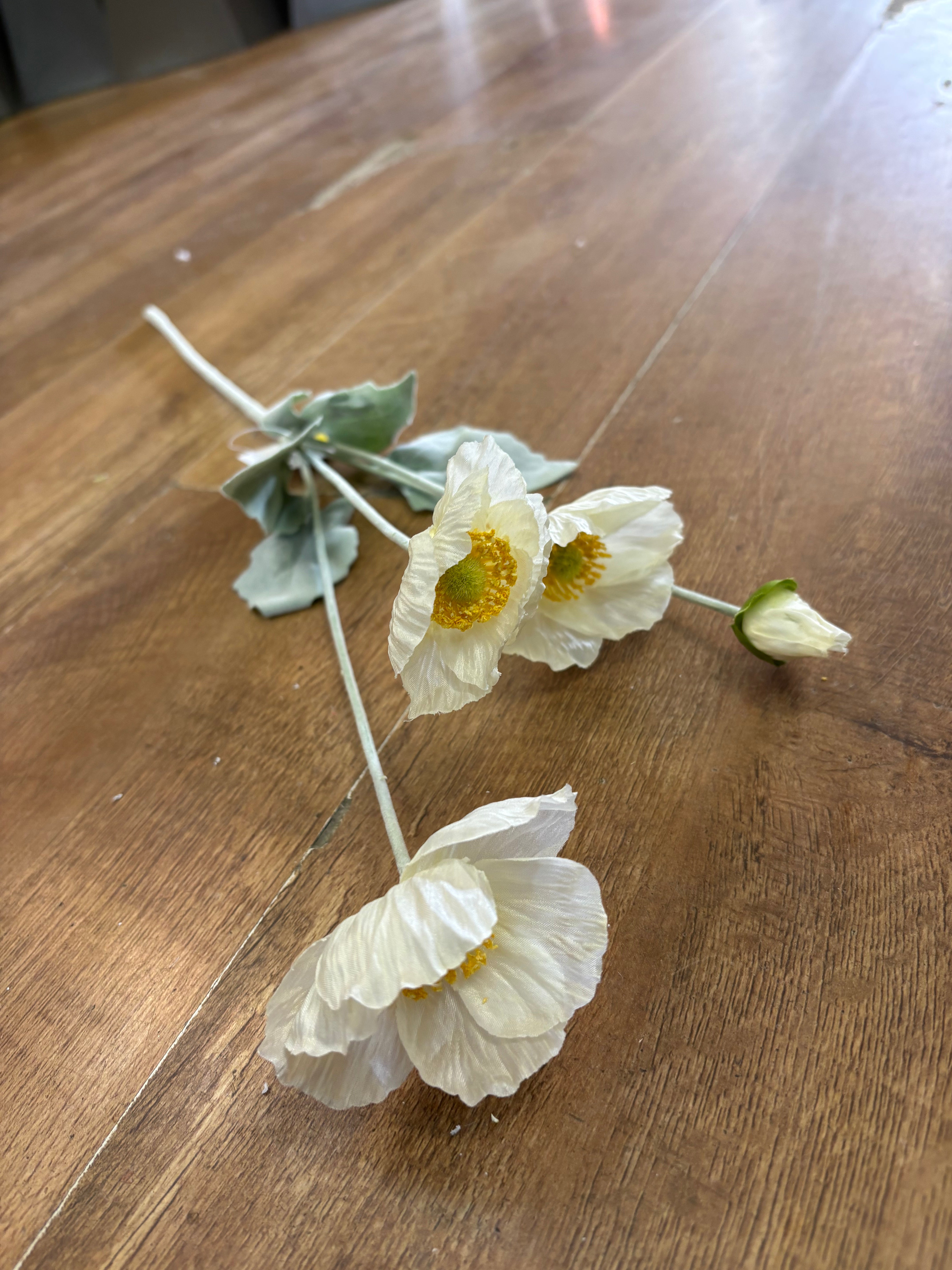 Long stem cream mila poppy spray