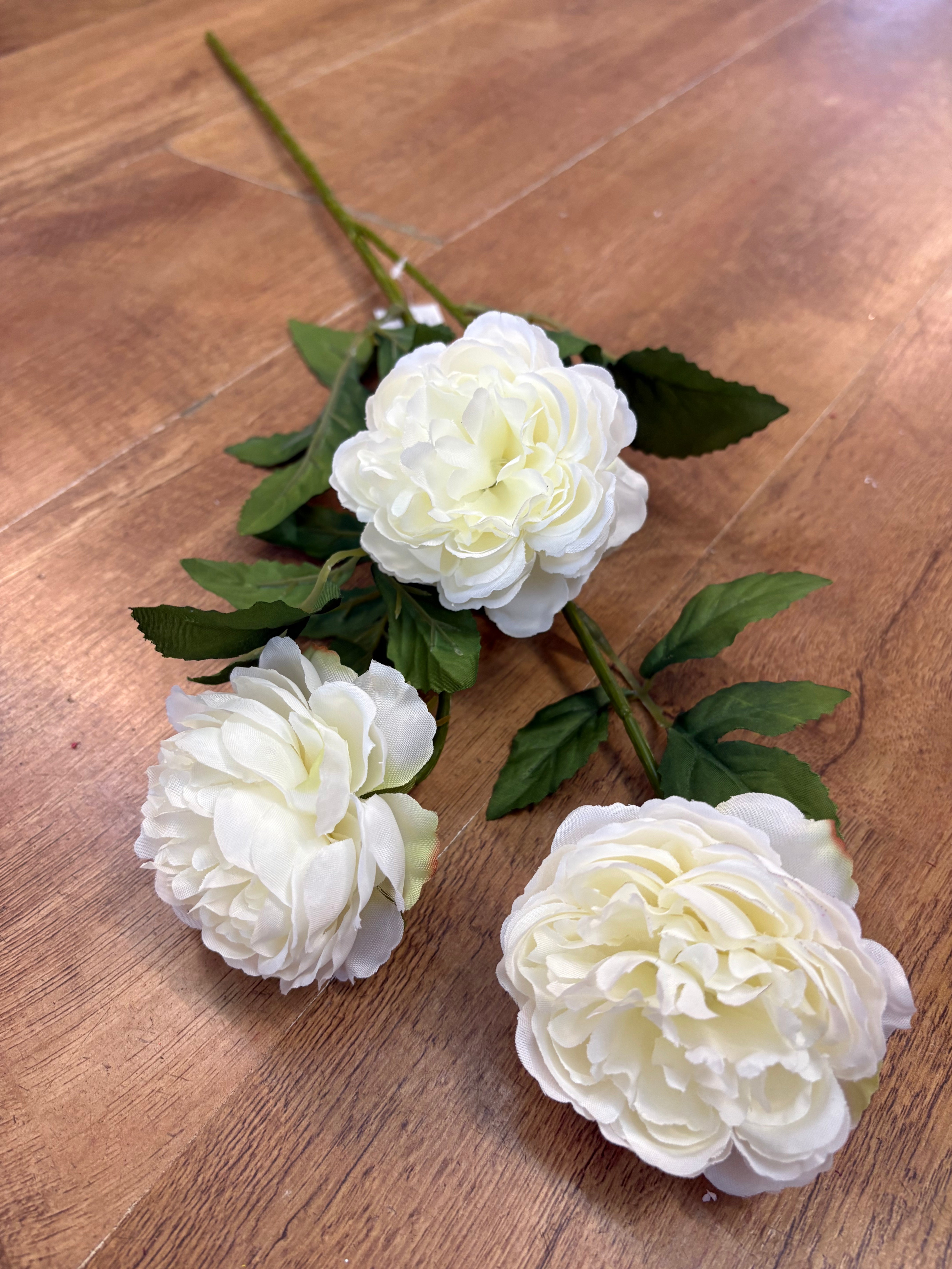 Long stem cream ruffled begonia spray