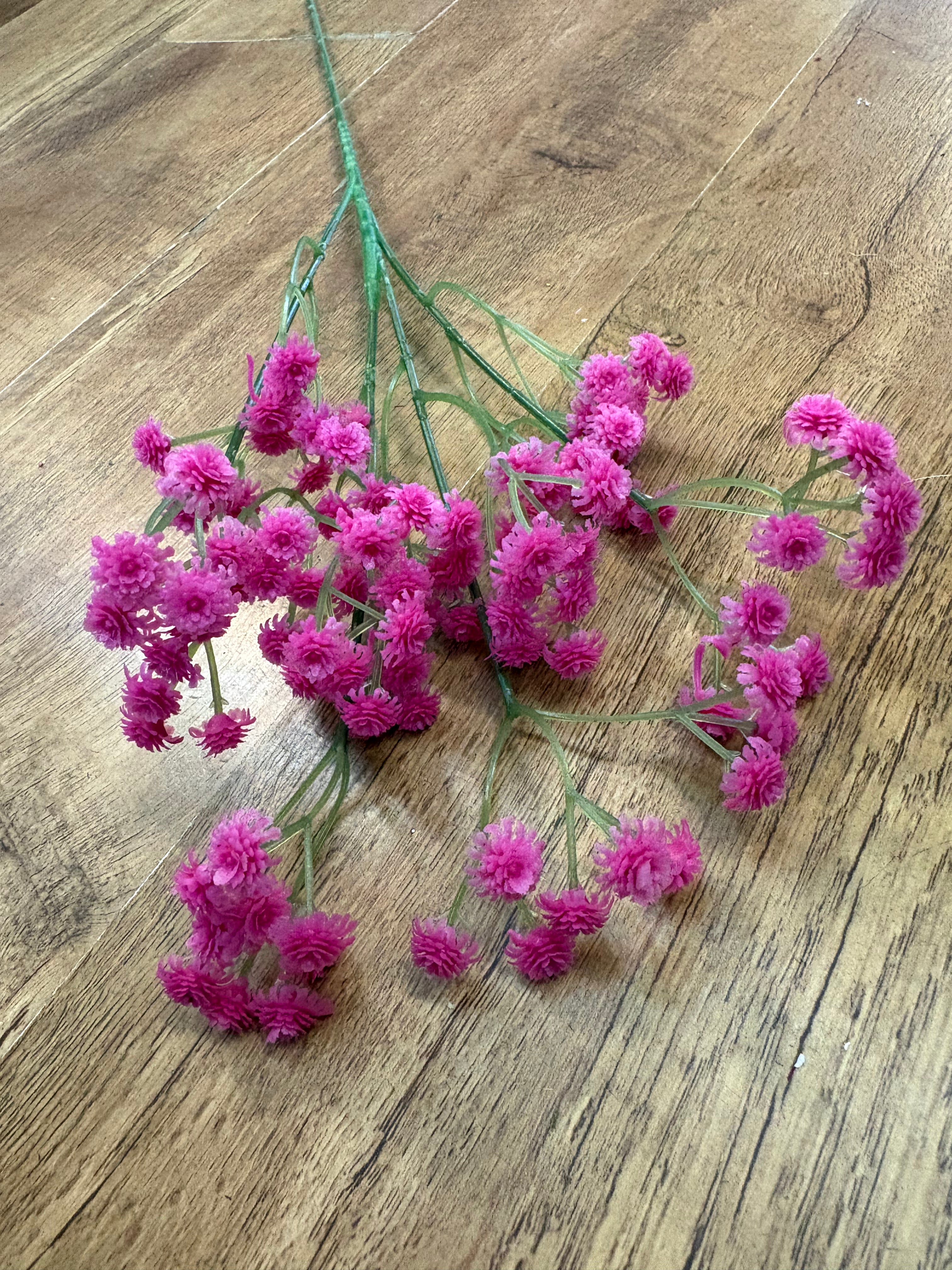 Long stem Hot pink fluffy gypsophila spray