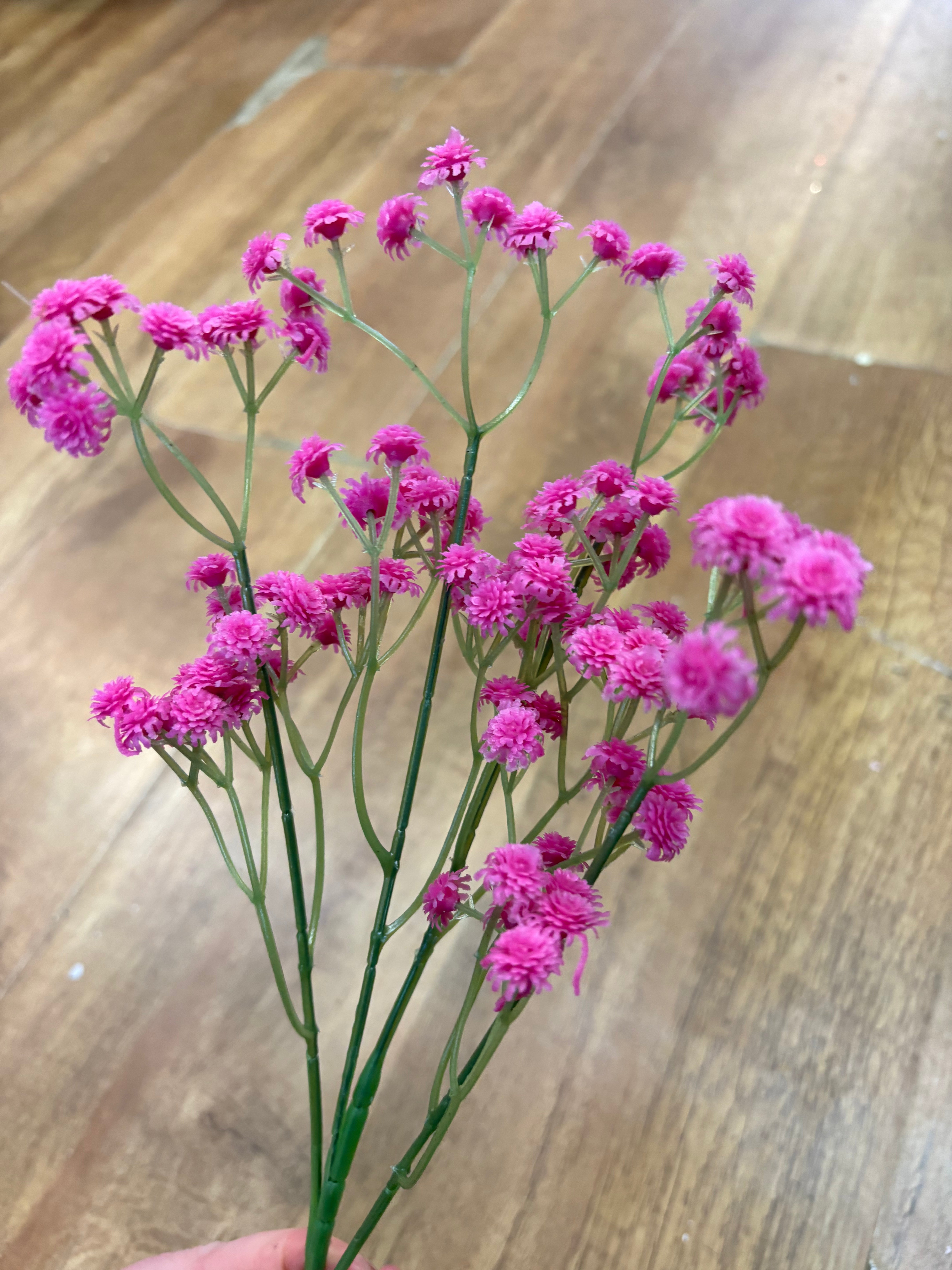 Long stem Hot pink fluffy gypsophila spray