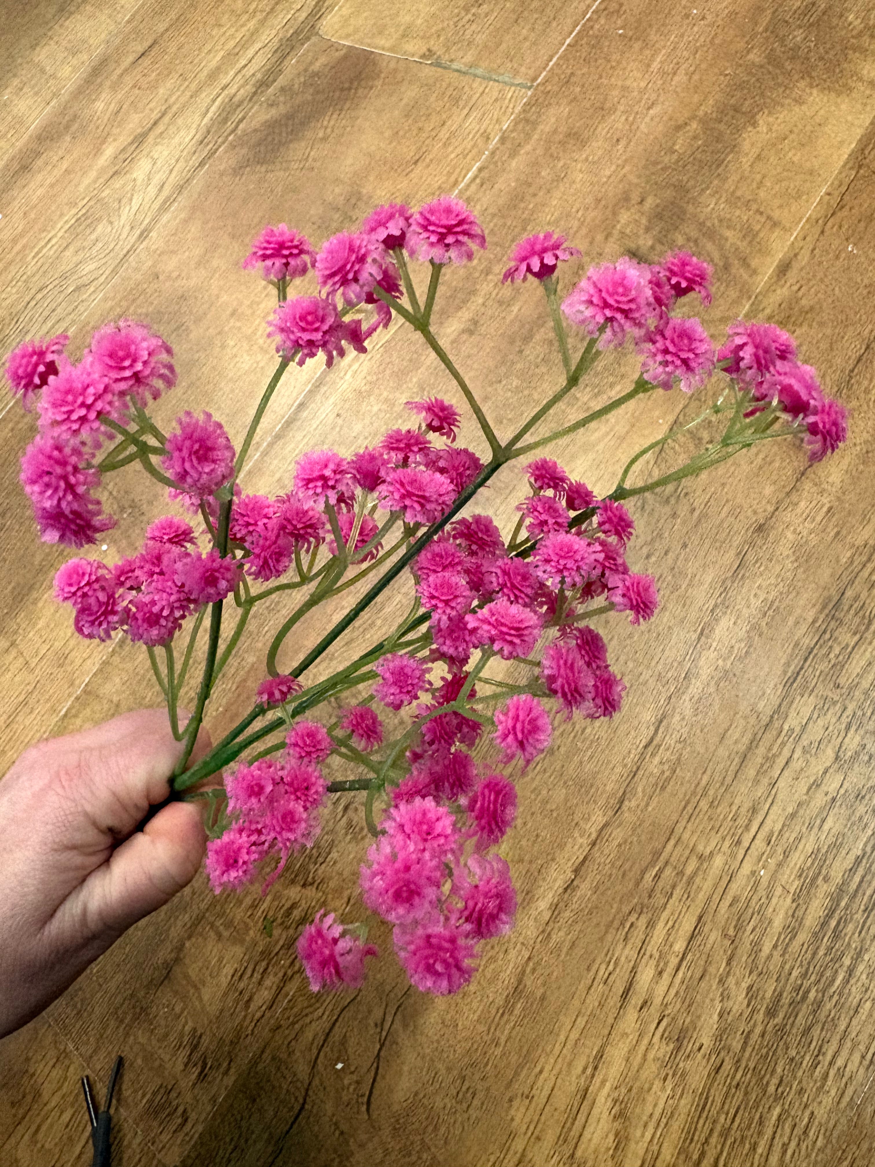 Long stem Hot pink fluffy gypsophila spray