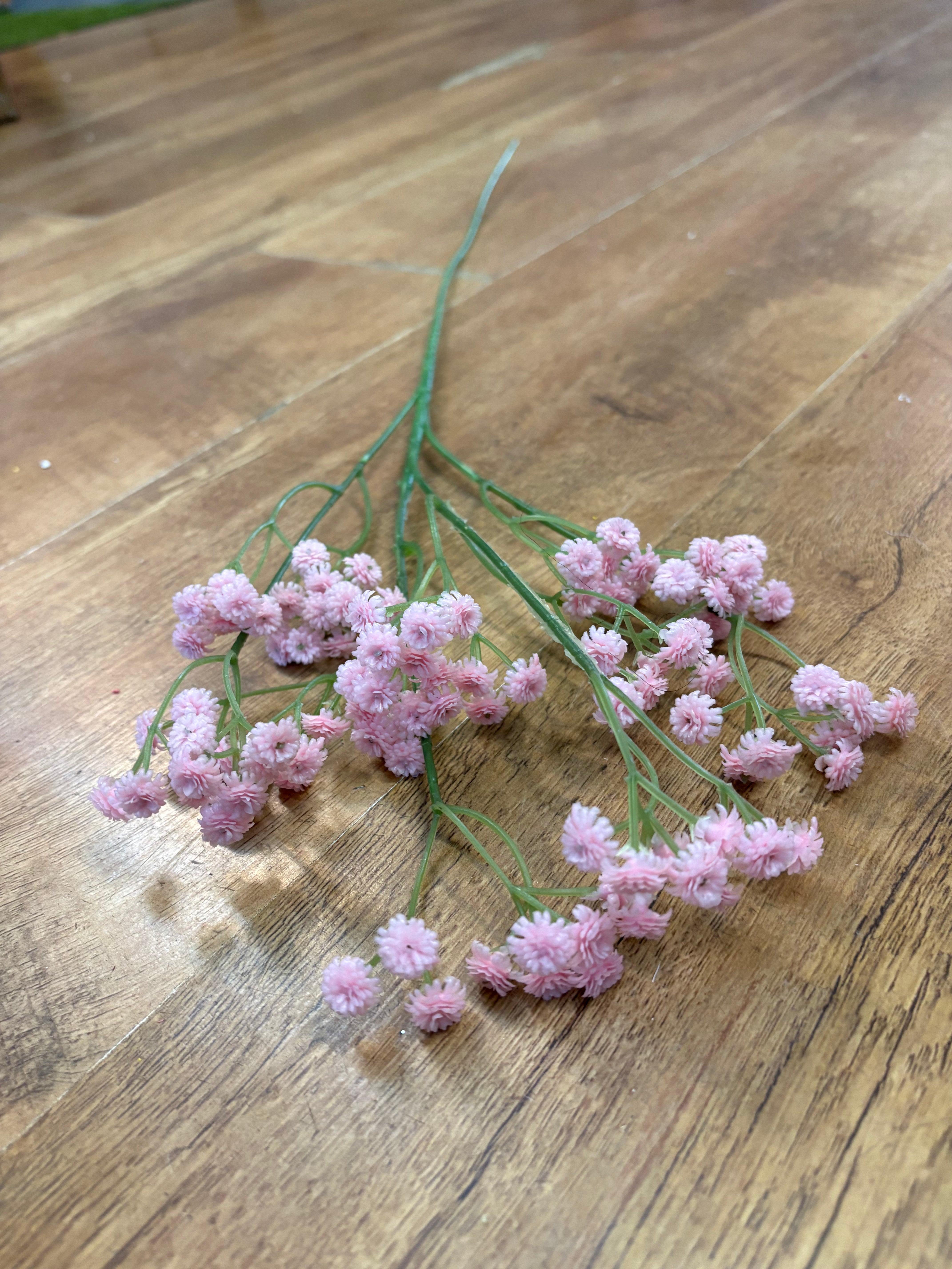 Long stem pale pink fluffy gypsophila spray