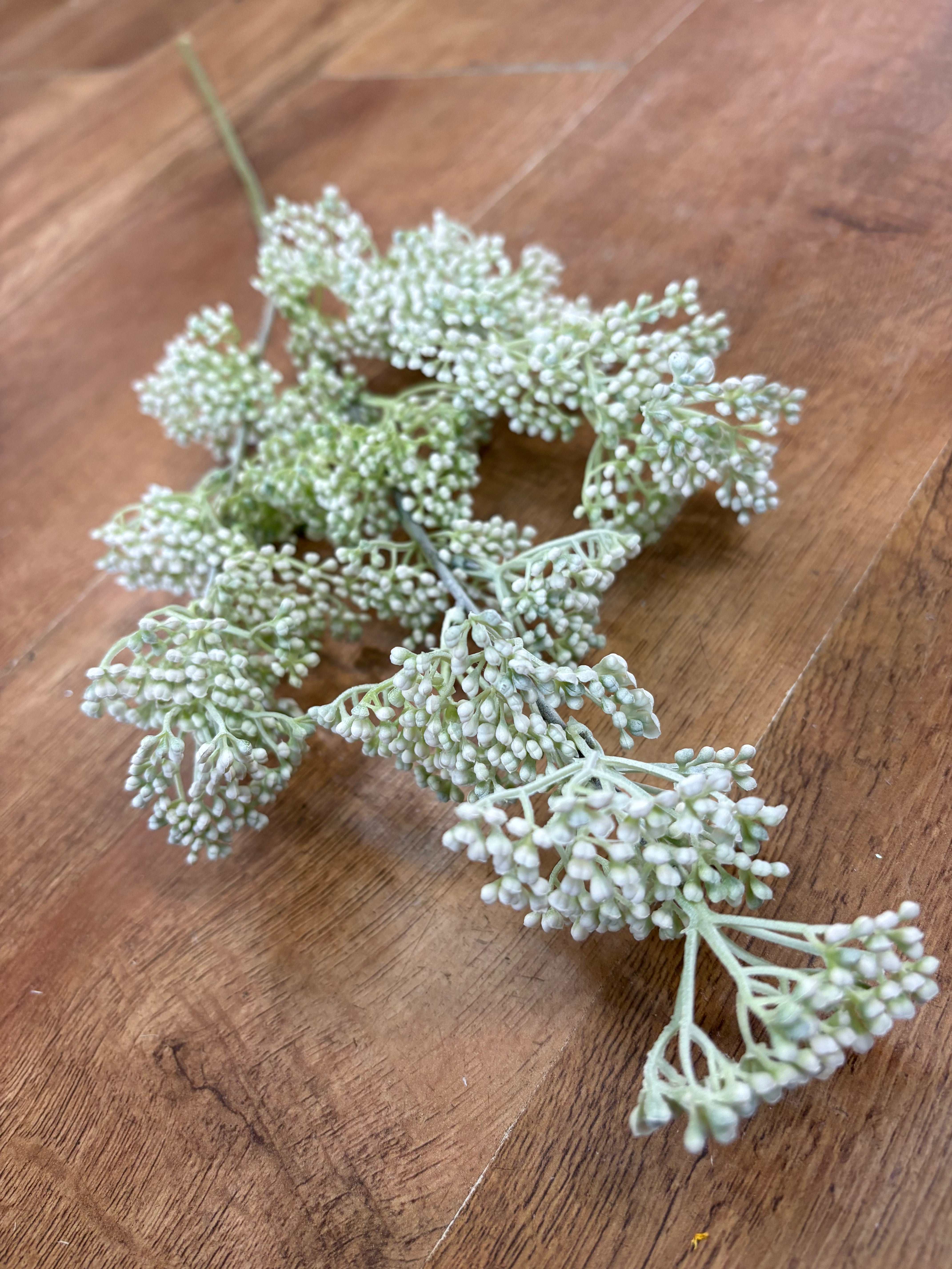 Long stem white mini bud spray