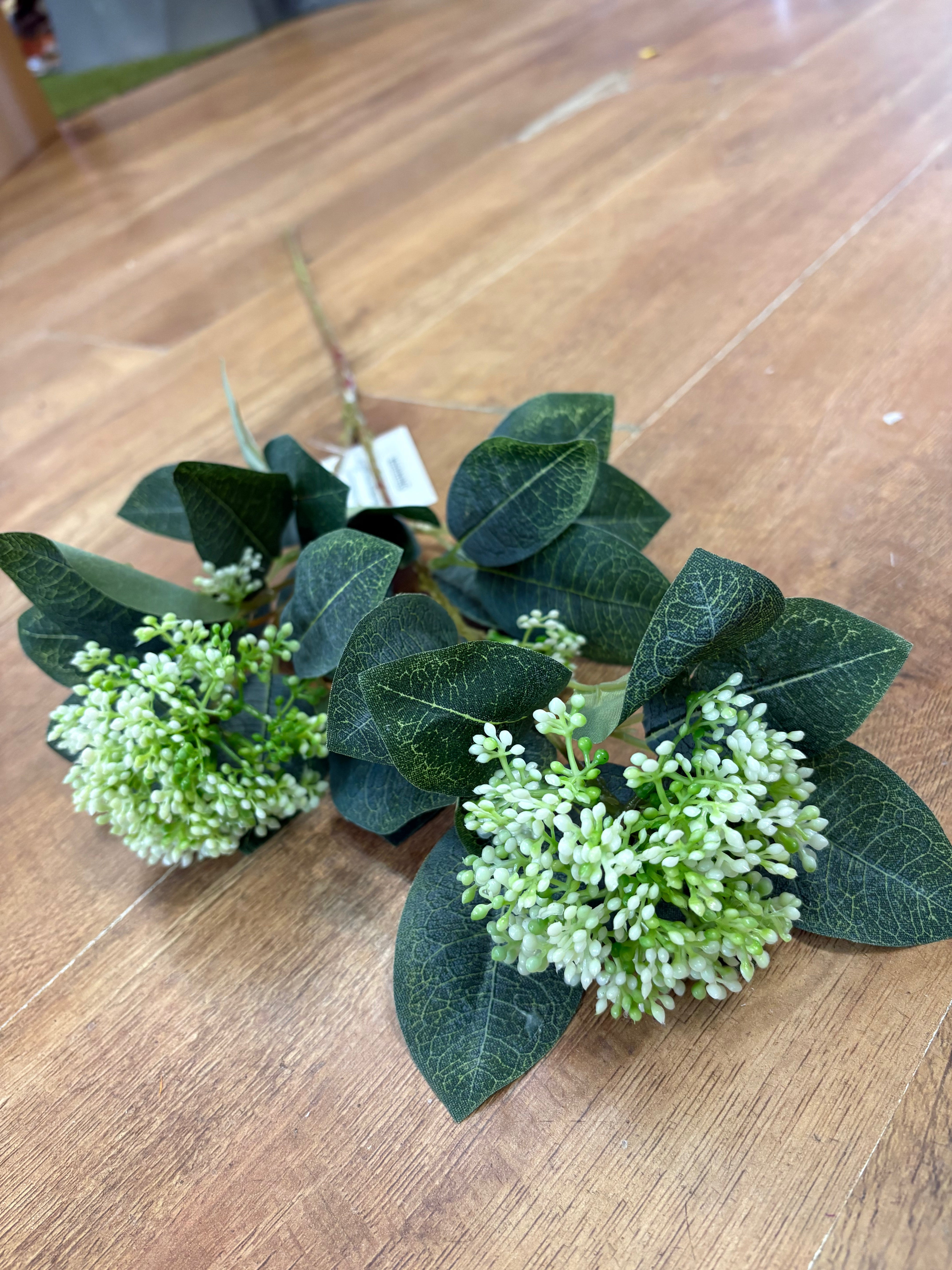 Long stem white bushy viburnium spray