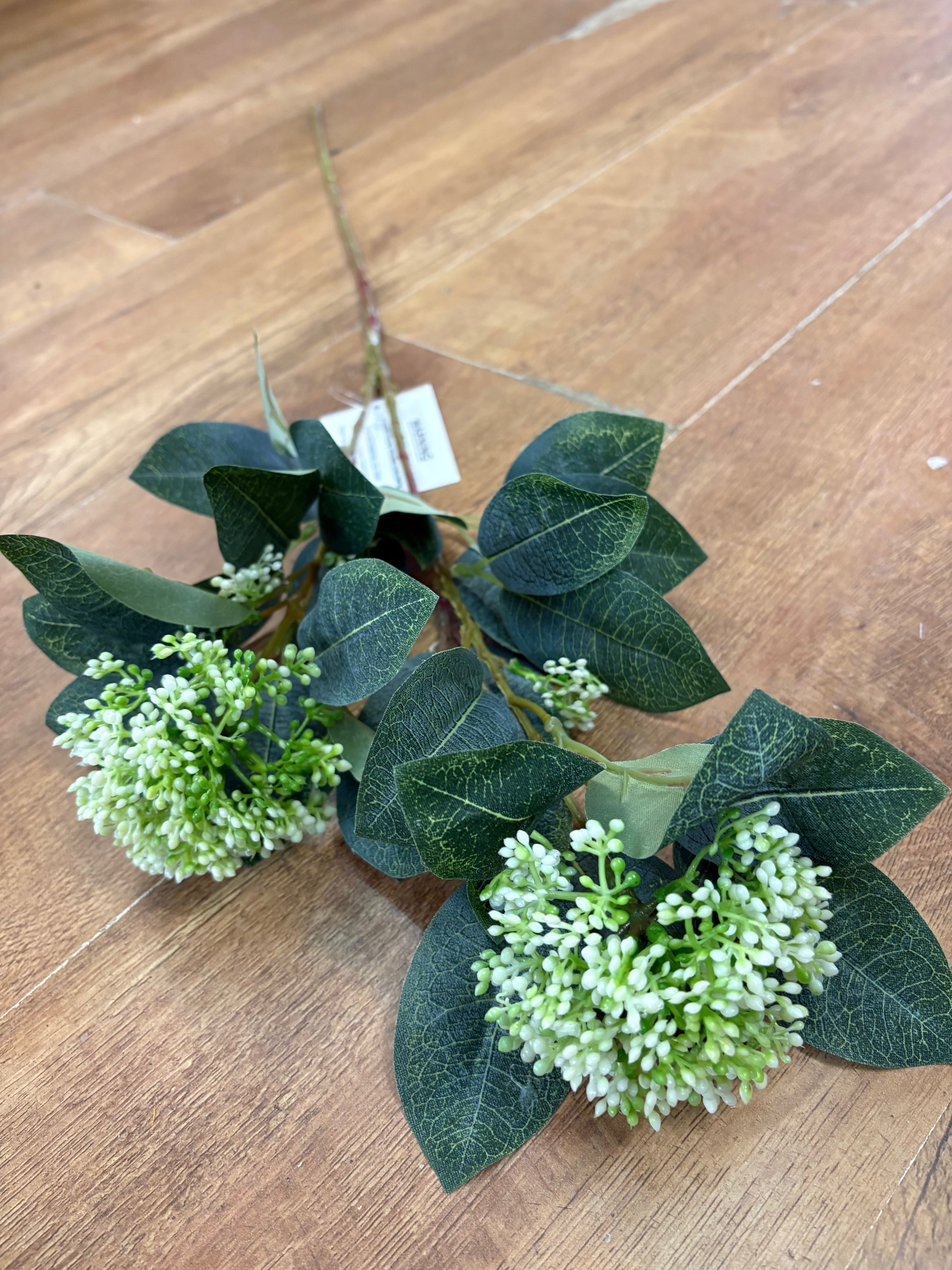 Long stem white bushy viburnium spray