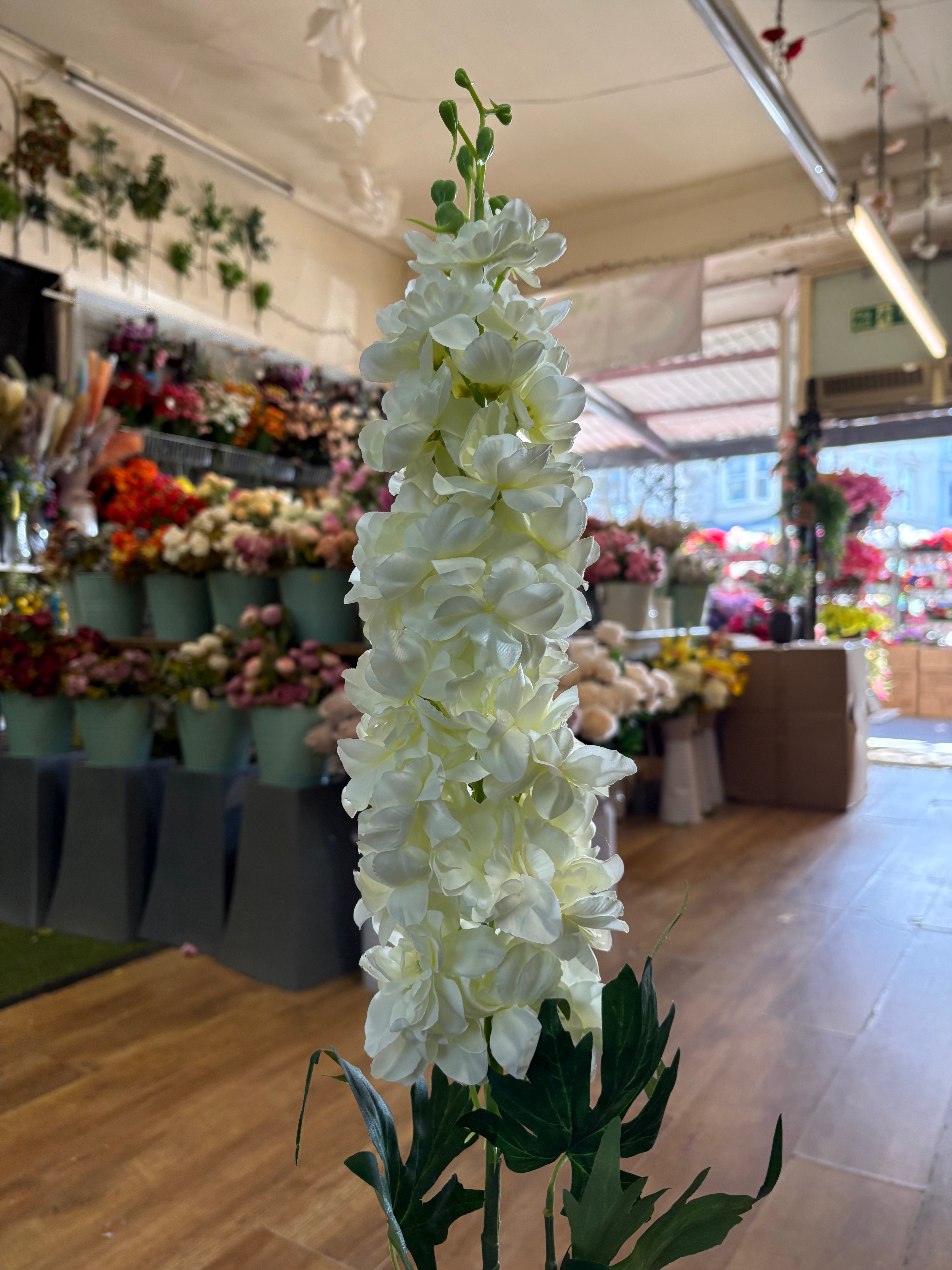 110cm tall cream large delphinium stem