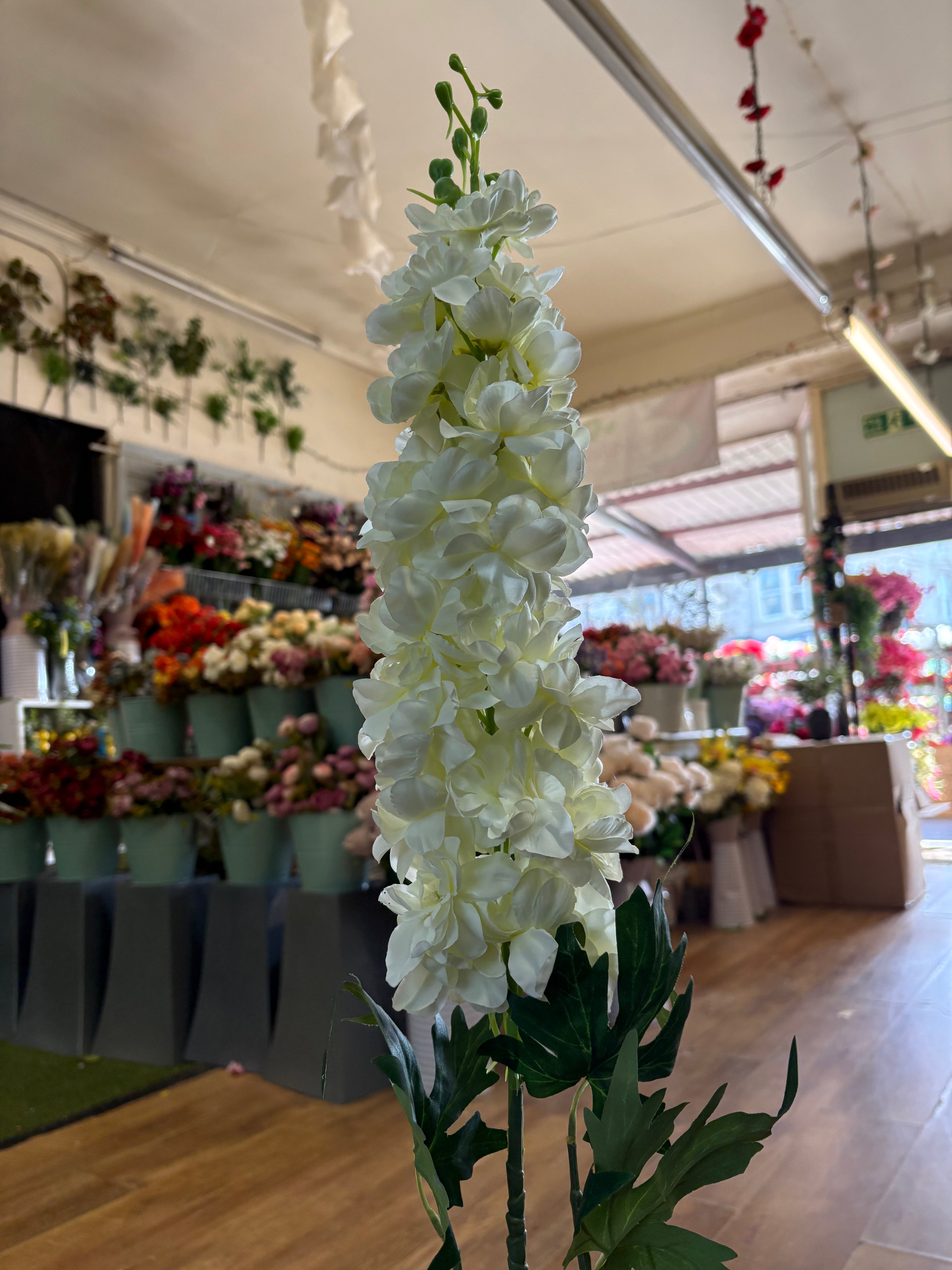 110cm tall cream large delphinium stem