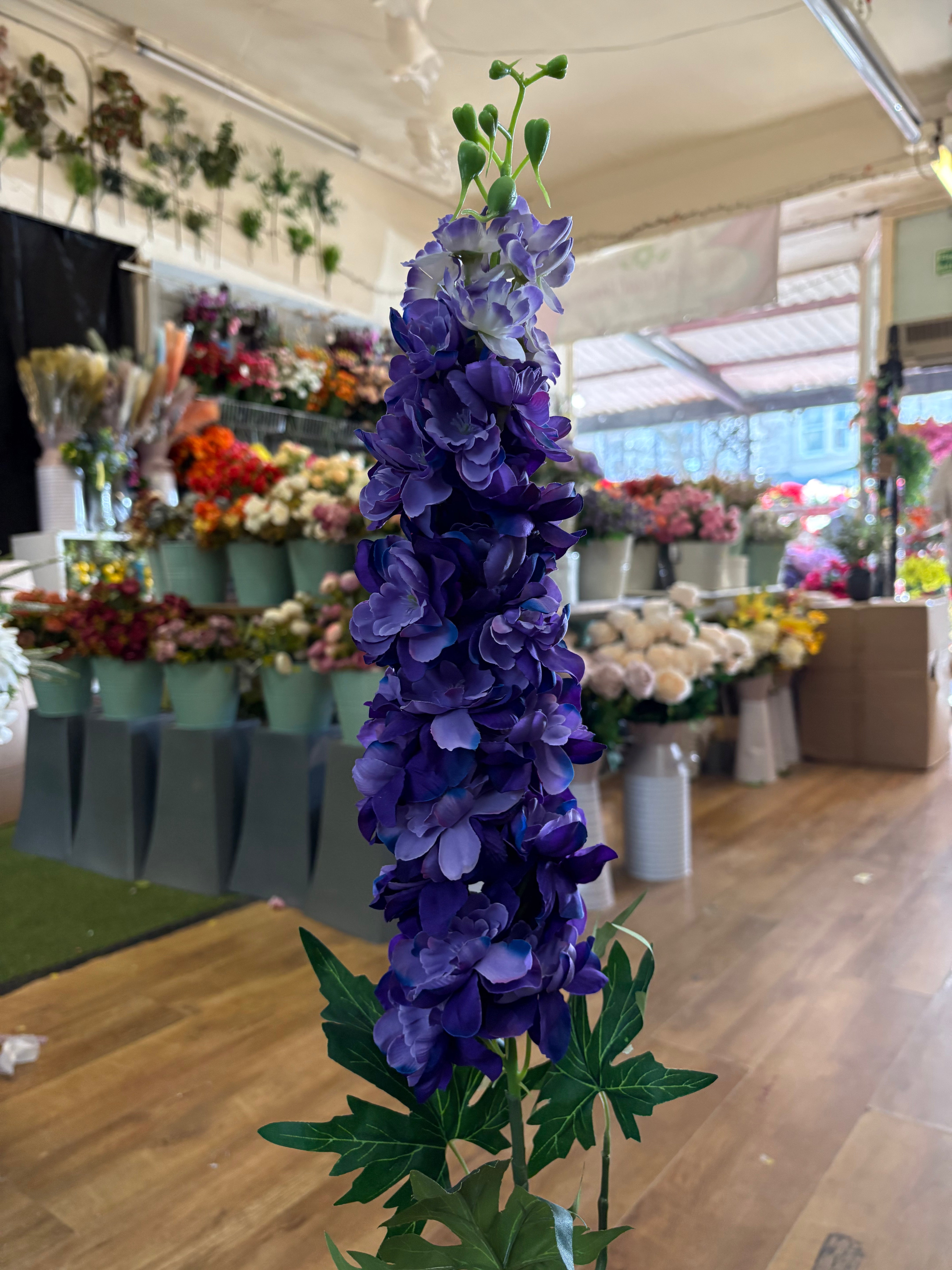 110cm tall mixed purple large delphinium stem