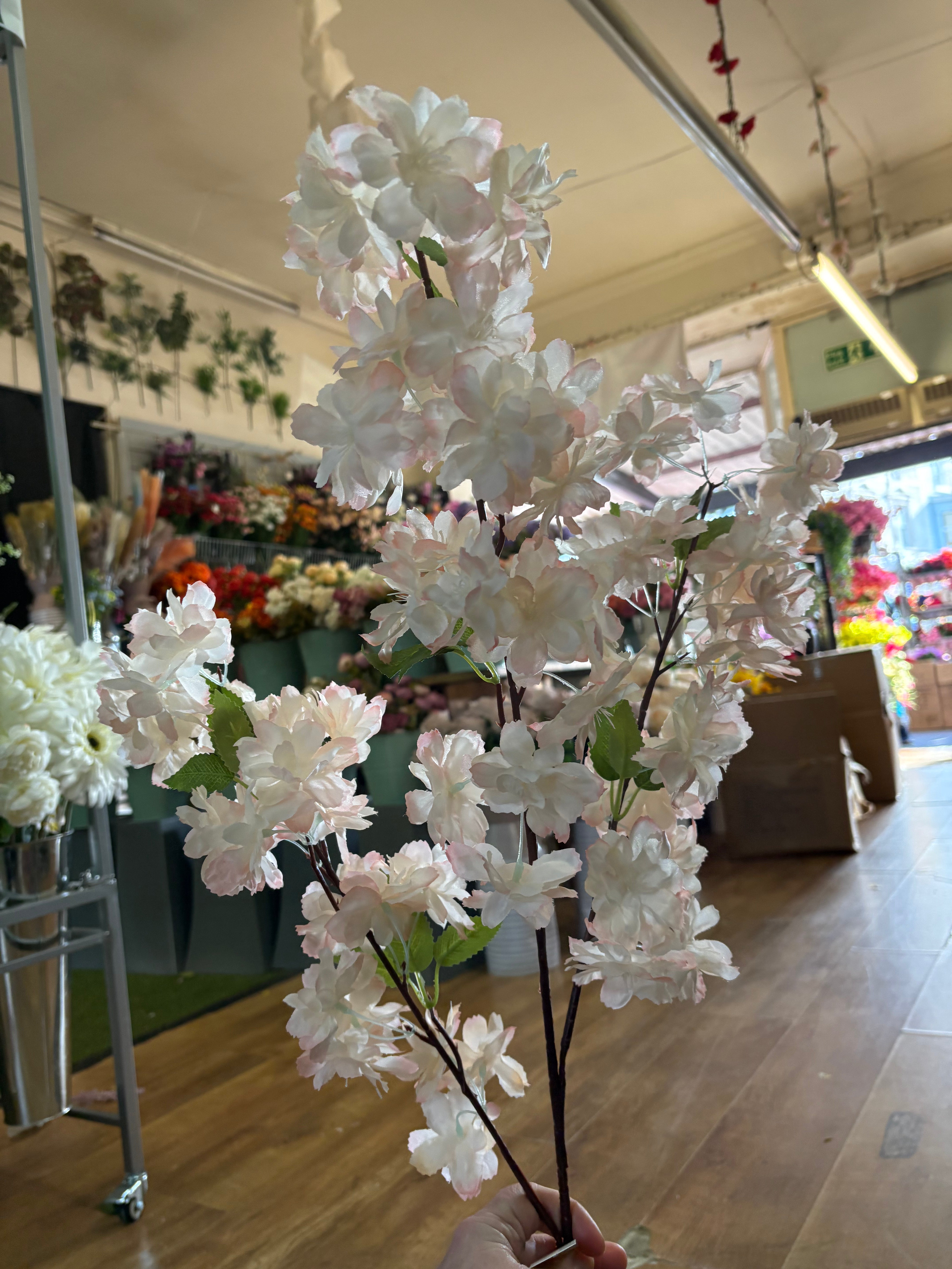 99cm tall peach blush blossom spray