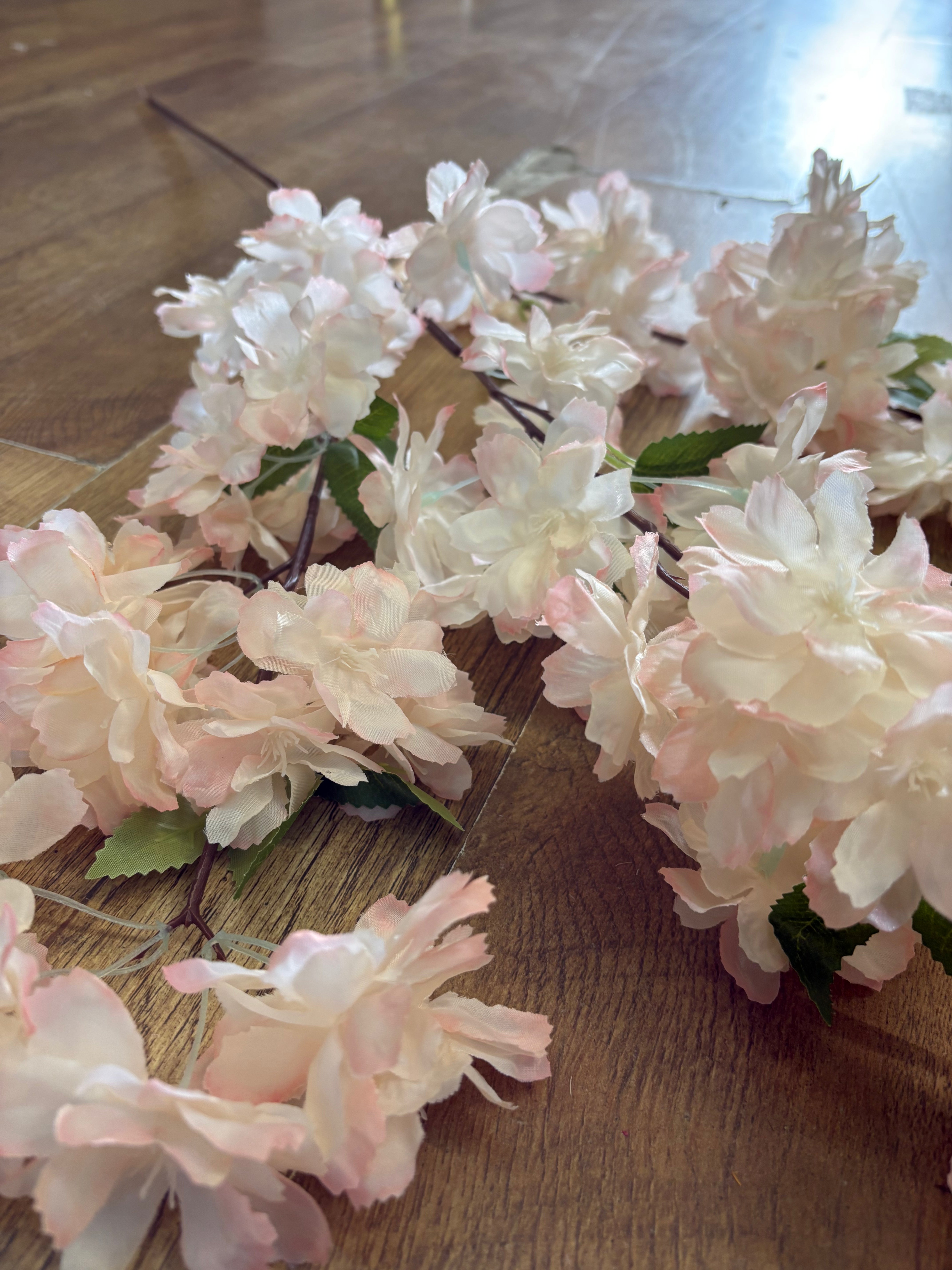 99cm tall peach blush blossom spray