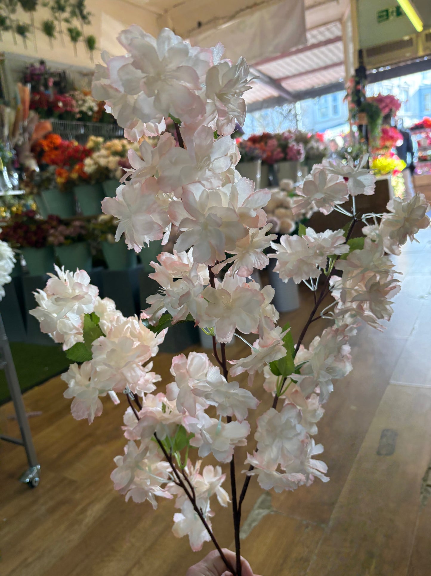 99cm tall peach blush blossom spray