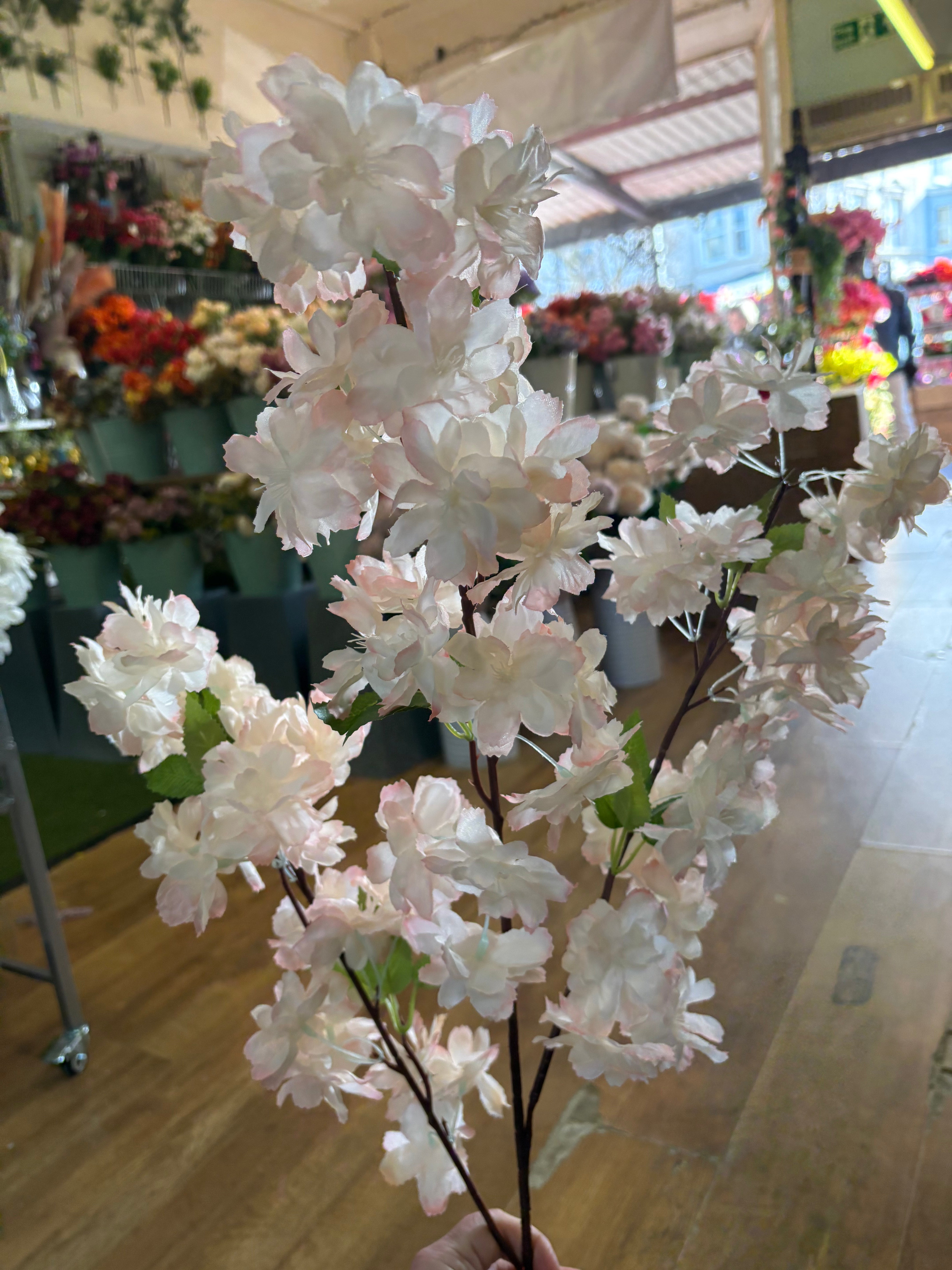 99cm tall peach blush blossom spray