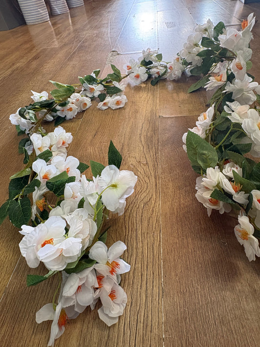 160cm ivory cherry blossom and foliage garland
