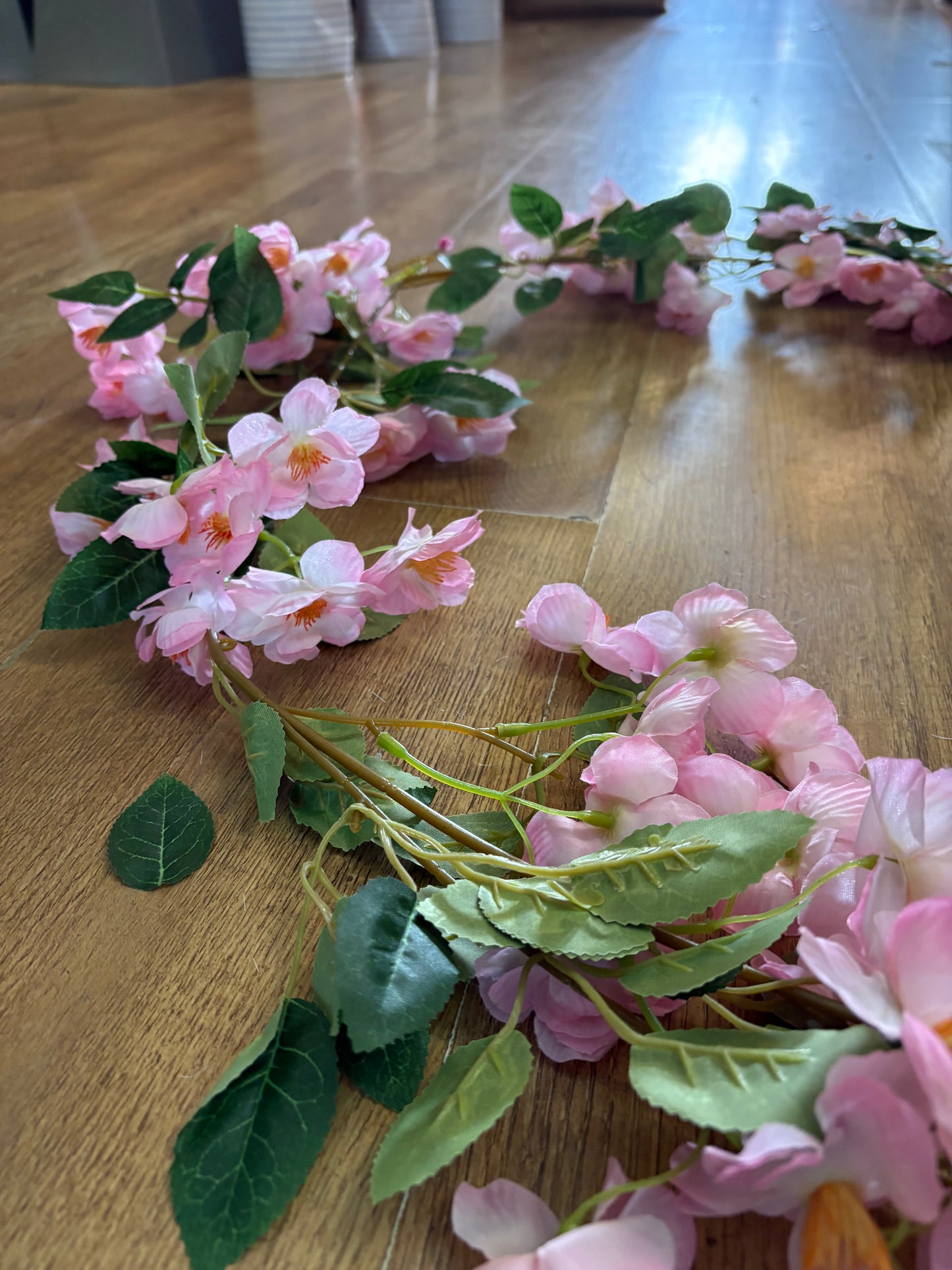 160cm pink cherry blossom and foliage garland