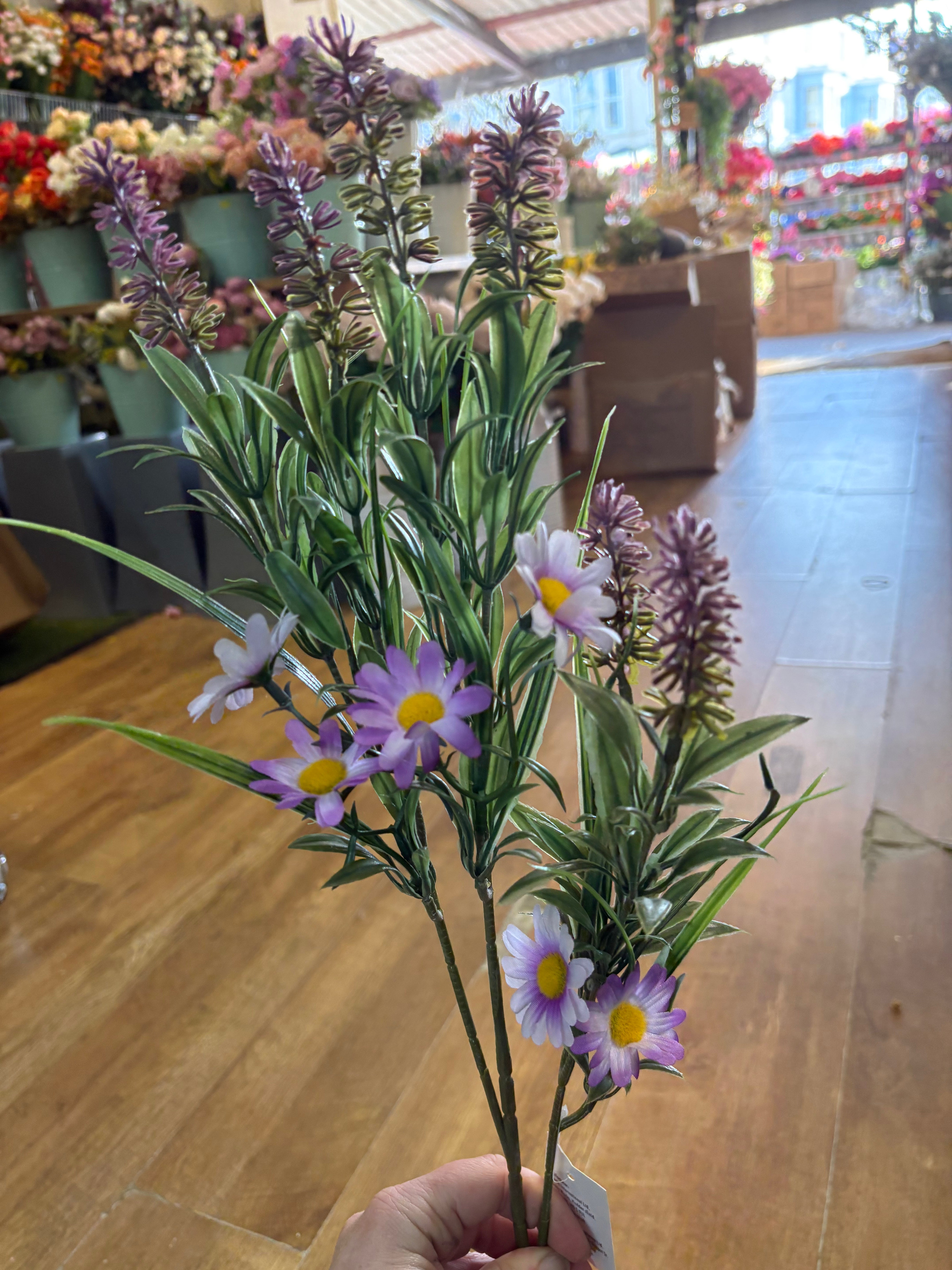 Long stem lavender and wildflower spray