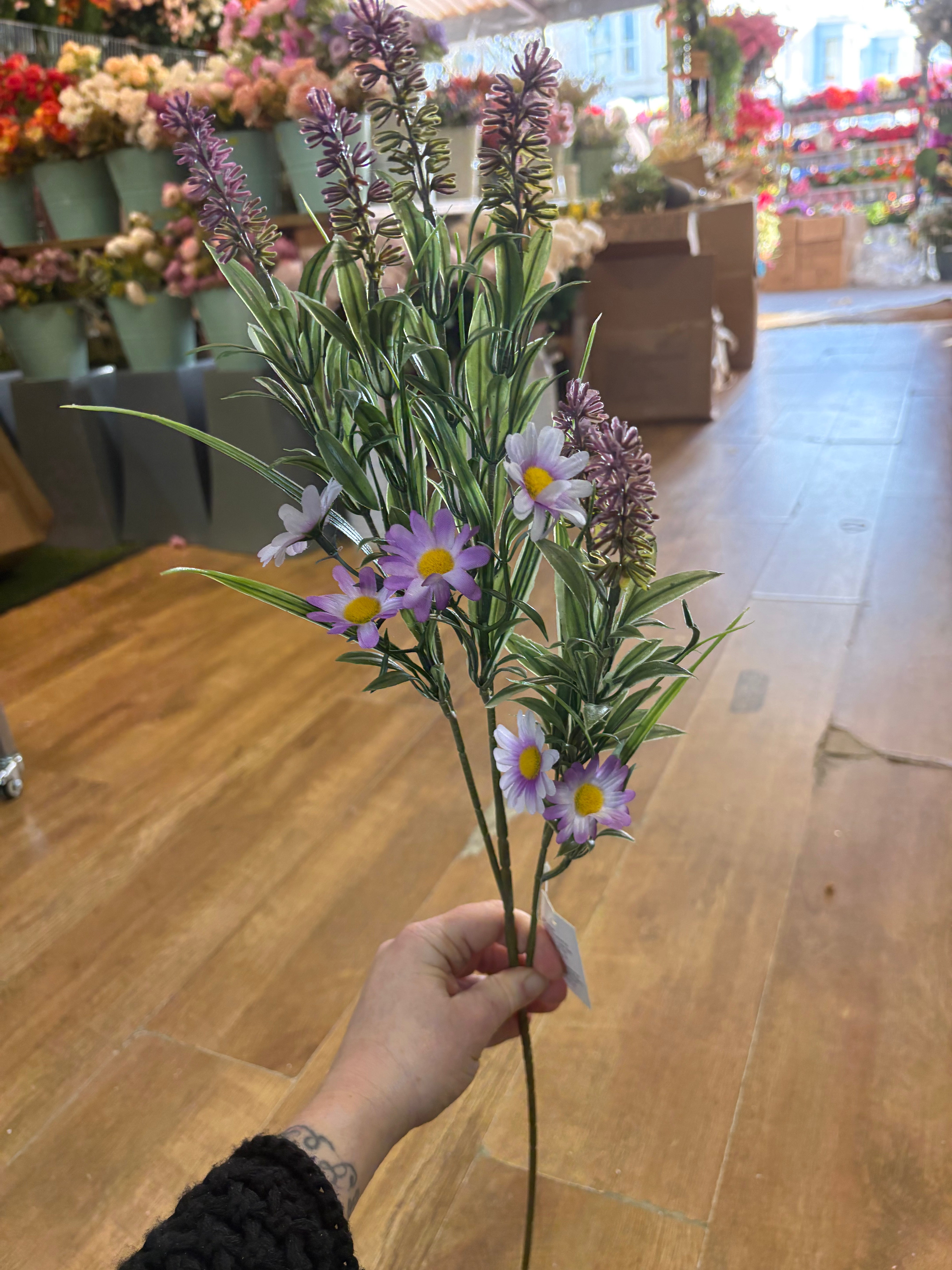 Long stem lavender and wildflower spray