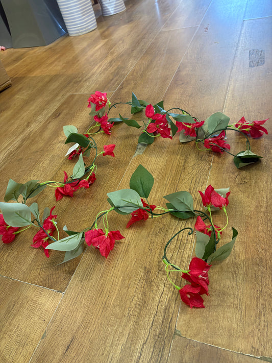 180cm red Bougainvillea garland