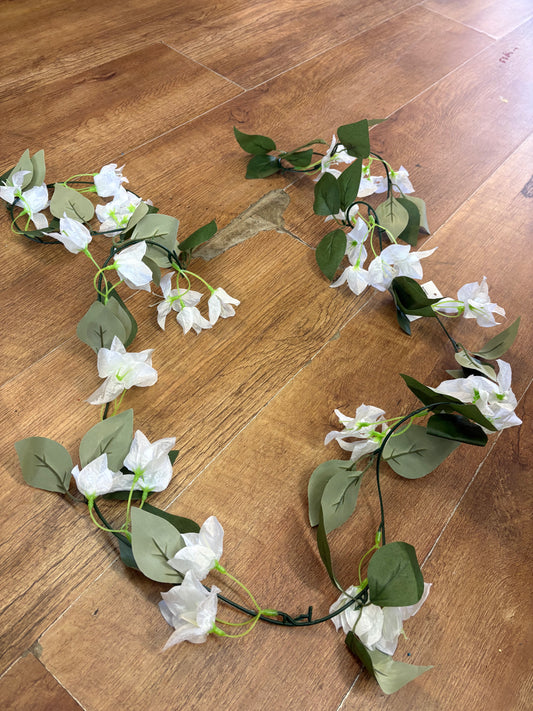 180cm white bougainvillea garland