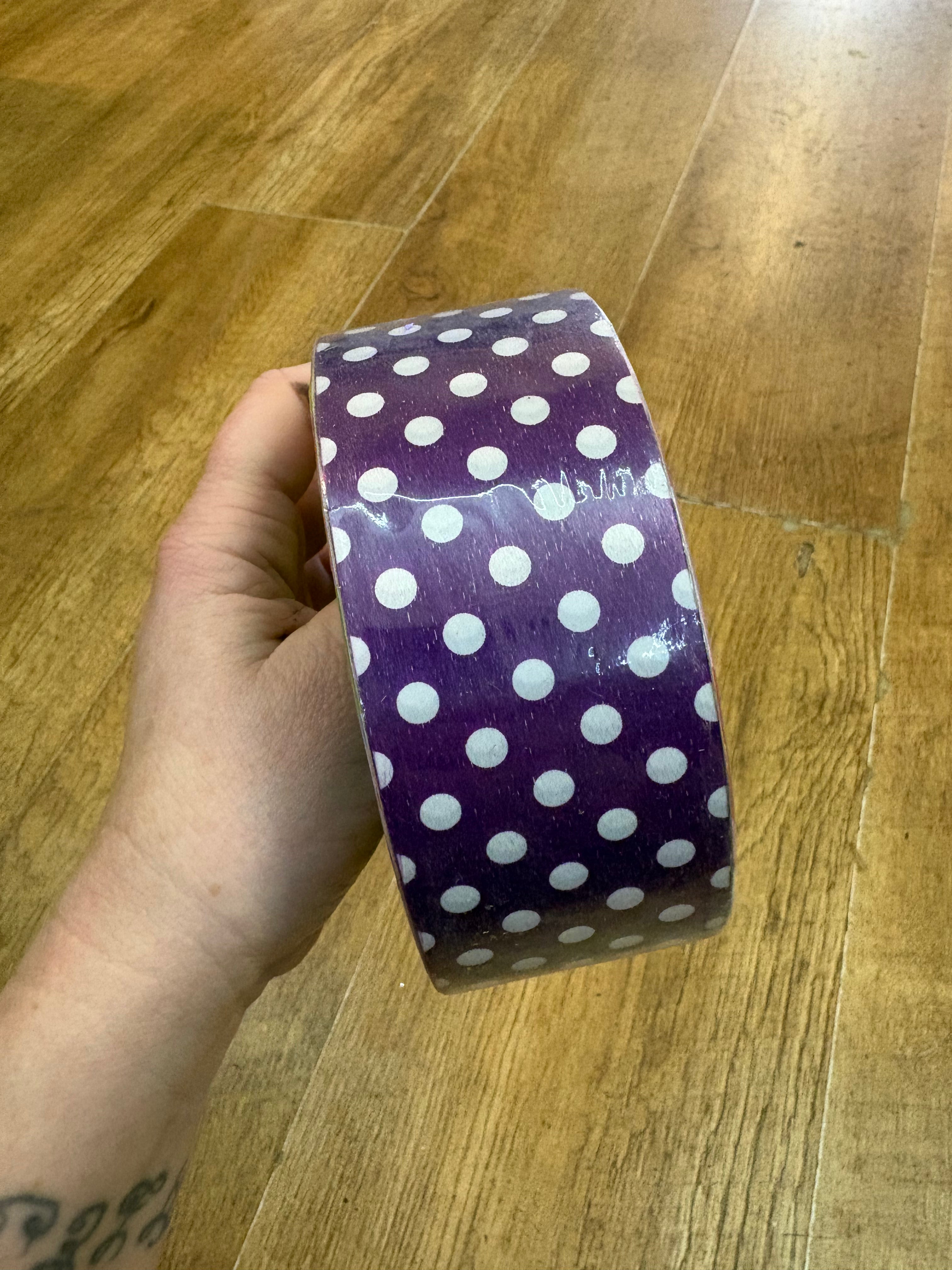 50m roll of Polka Dot Poly ribbon - 6 colours available