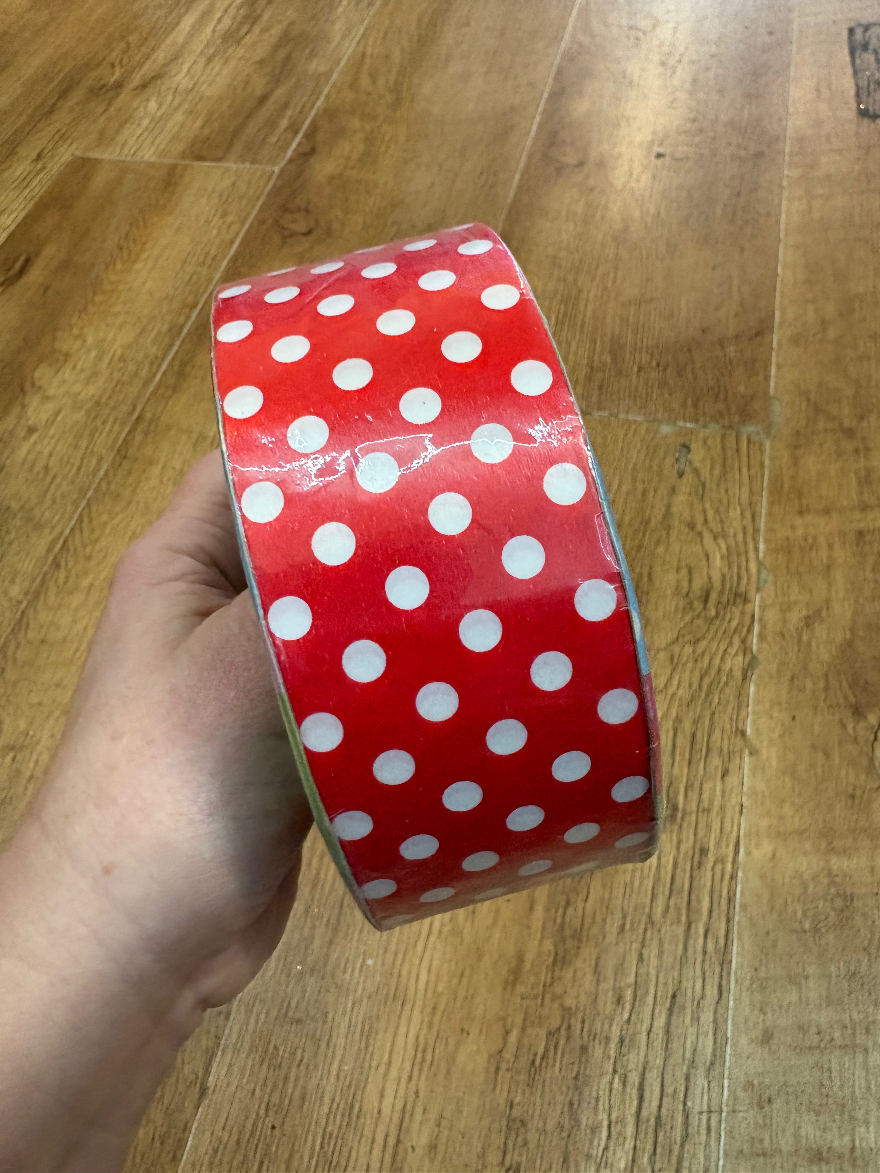 50m roll of Polka Dot Poly ribbon - 6 colours available