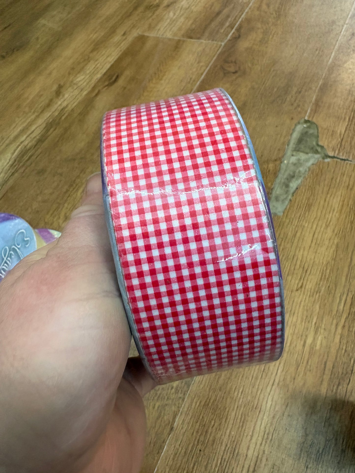50m roll of Gingham Poly ribbon - 4 colours available