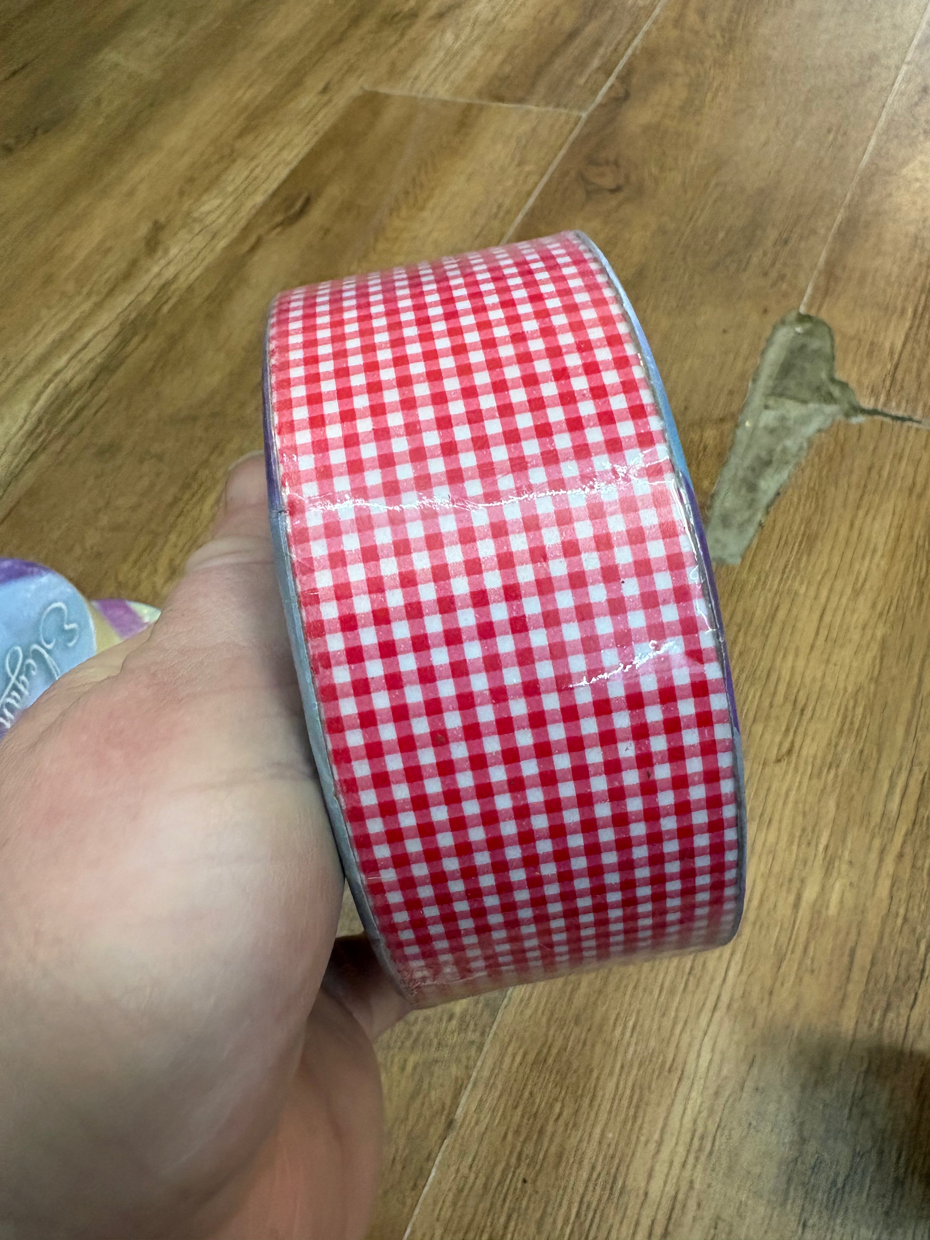 50m roll of Gingham Poly ribbon - 4 colours available
