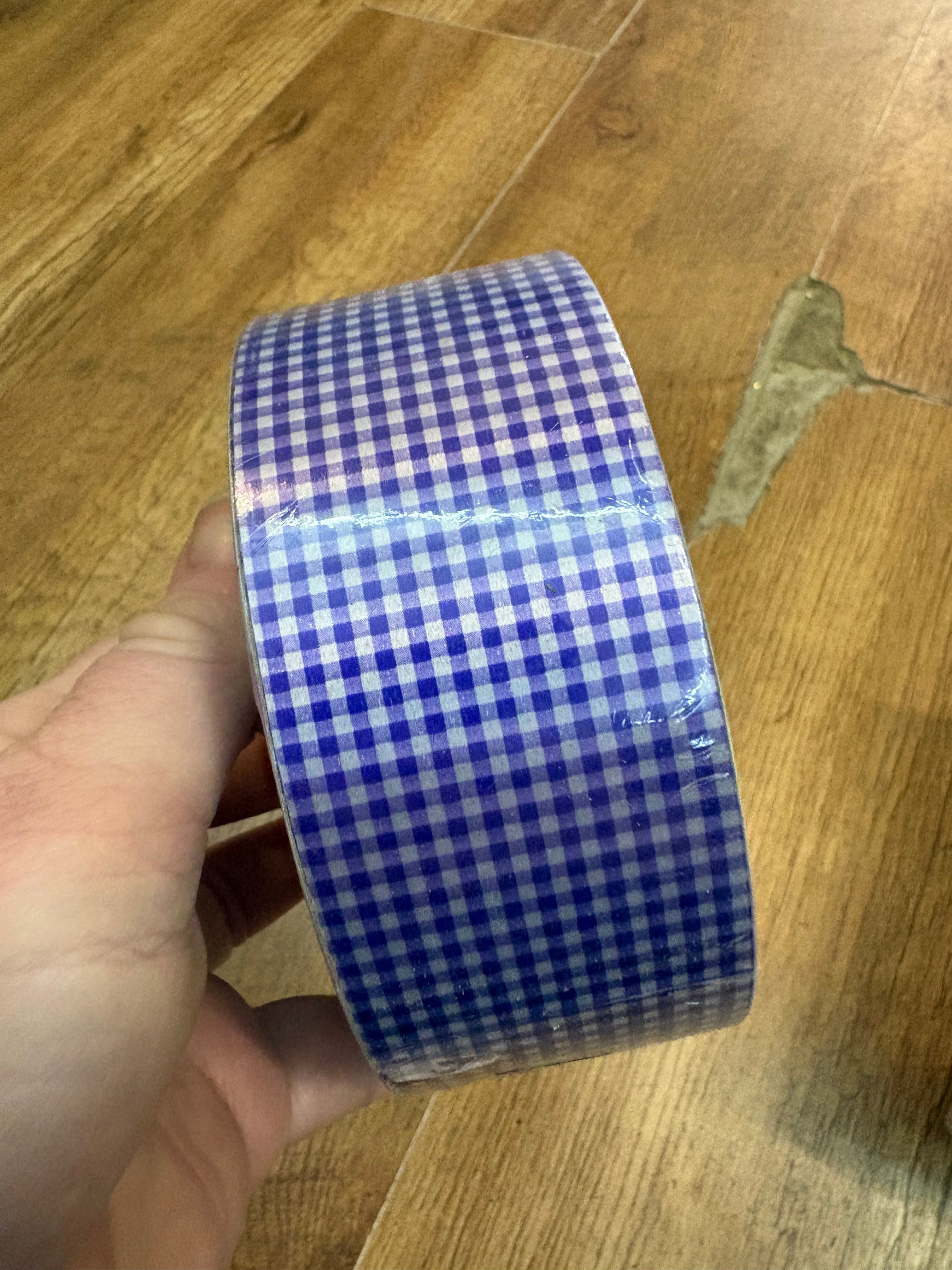 50m roll of Gingham Poly ribbon - 4 colours available