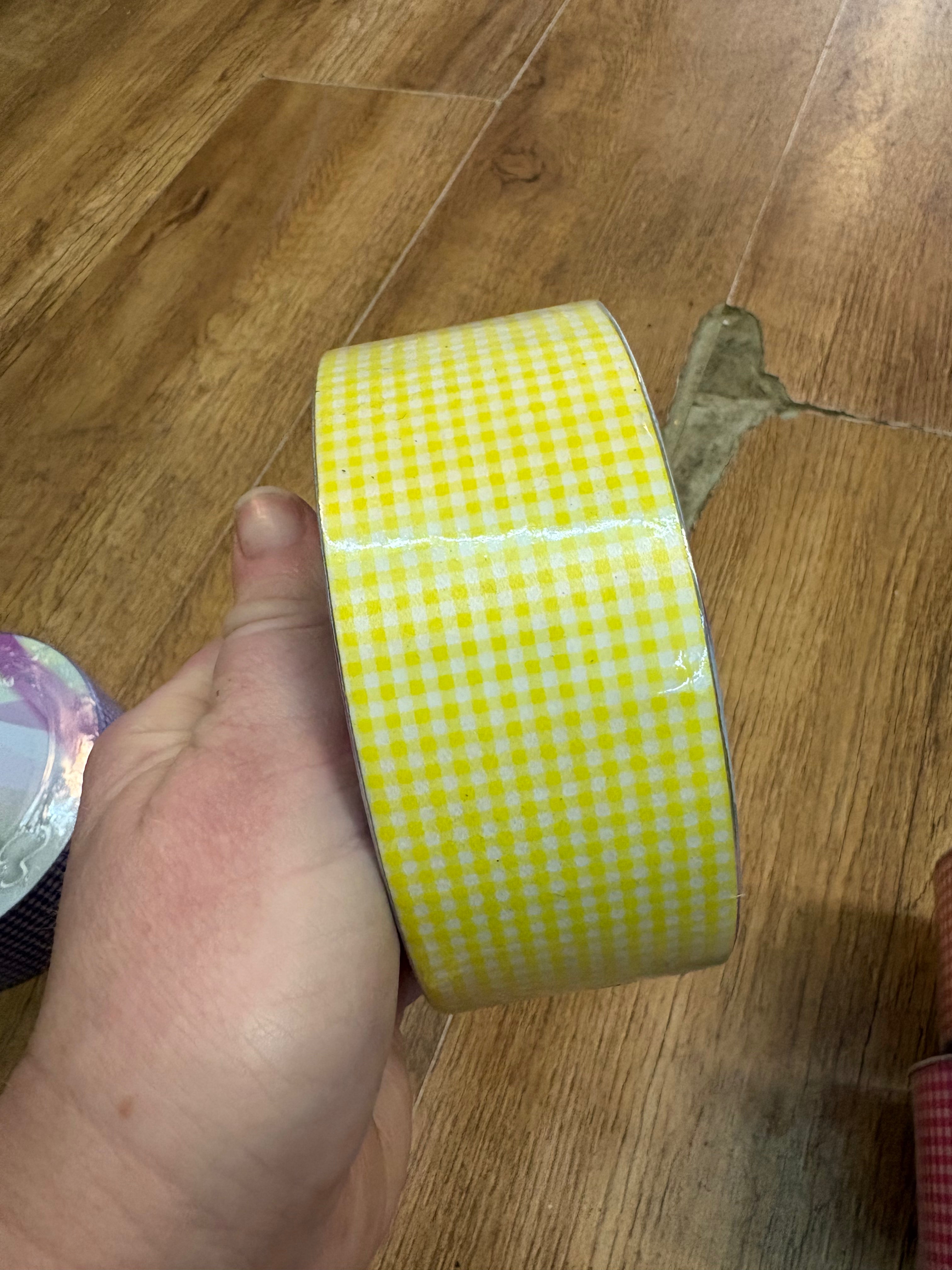 50m roll of Gingham Poly ribbon - 4 colours available