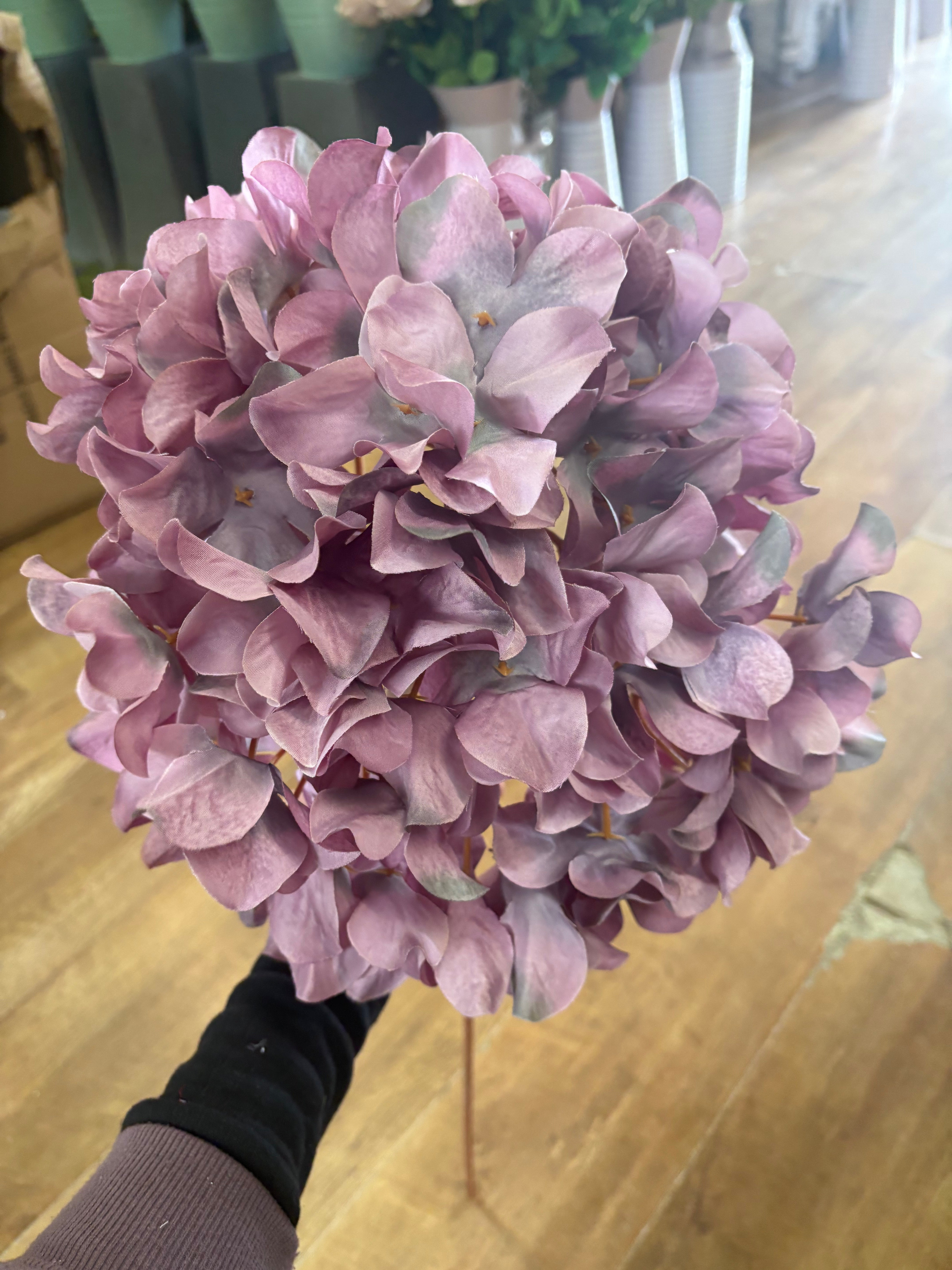 75cm tall vintage mauve large hydrangea