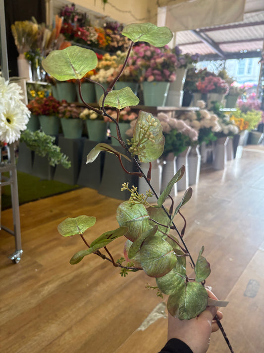 98cm tall shimmered green eucalyptus spray