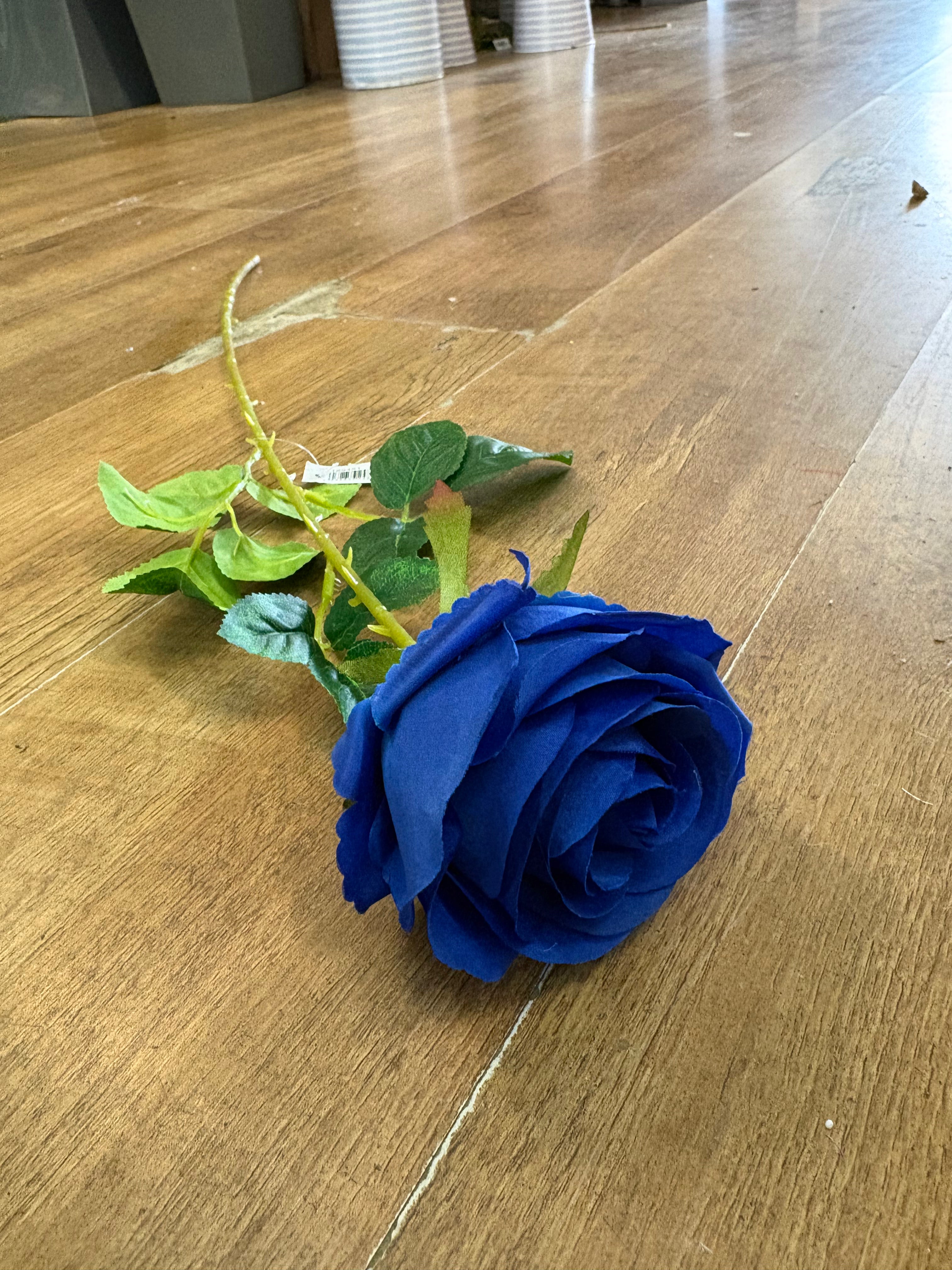 Long stem single Royal blue harper rose (head approx 10cm)