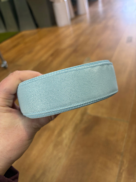 1.5inch pale blue shimmered wired ribbon - 1 metre