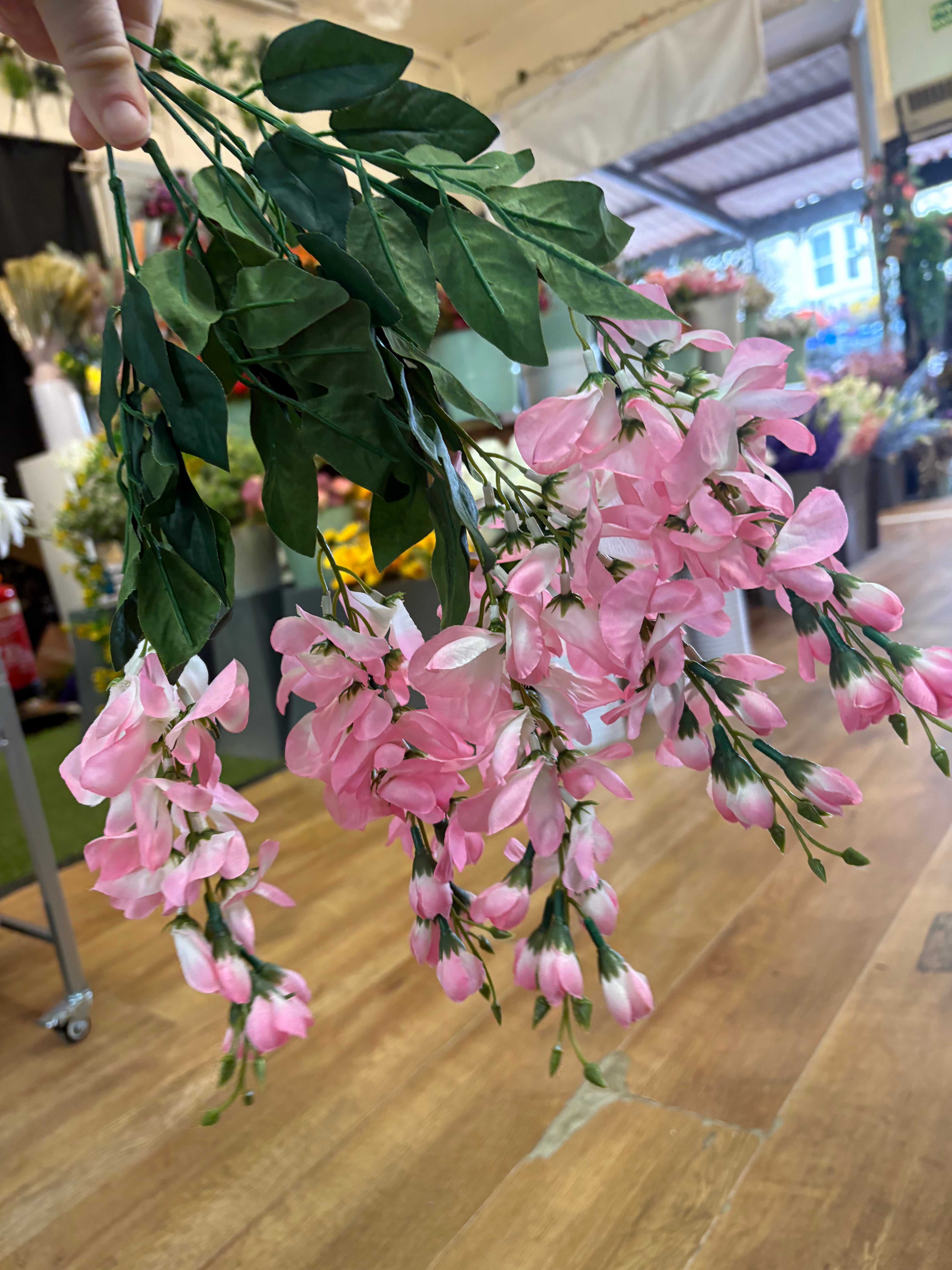 Short pink wisteria bunch