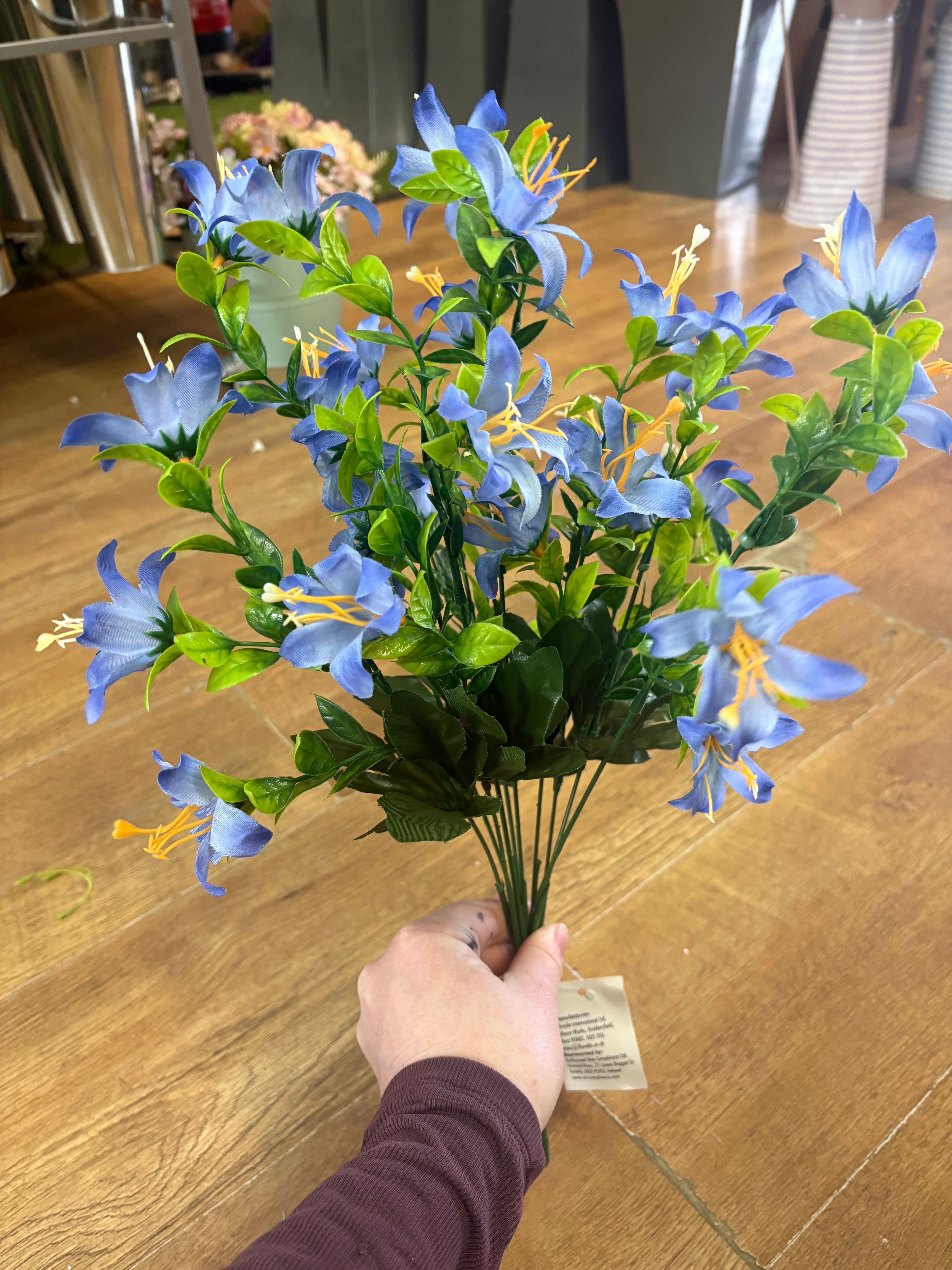 Large blue spring grass bunch