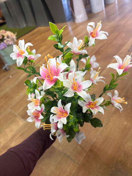 Large white and pink spring grass bunch