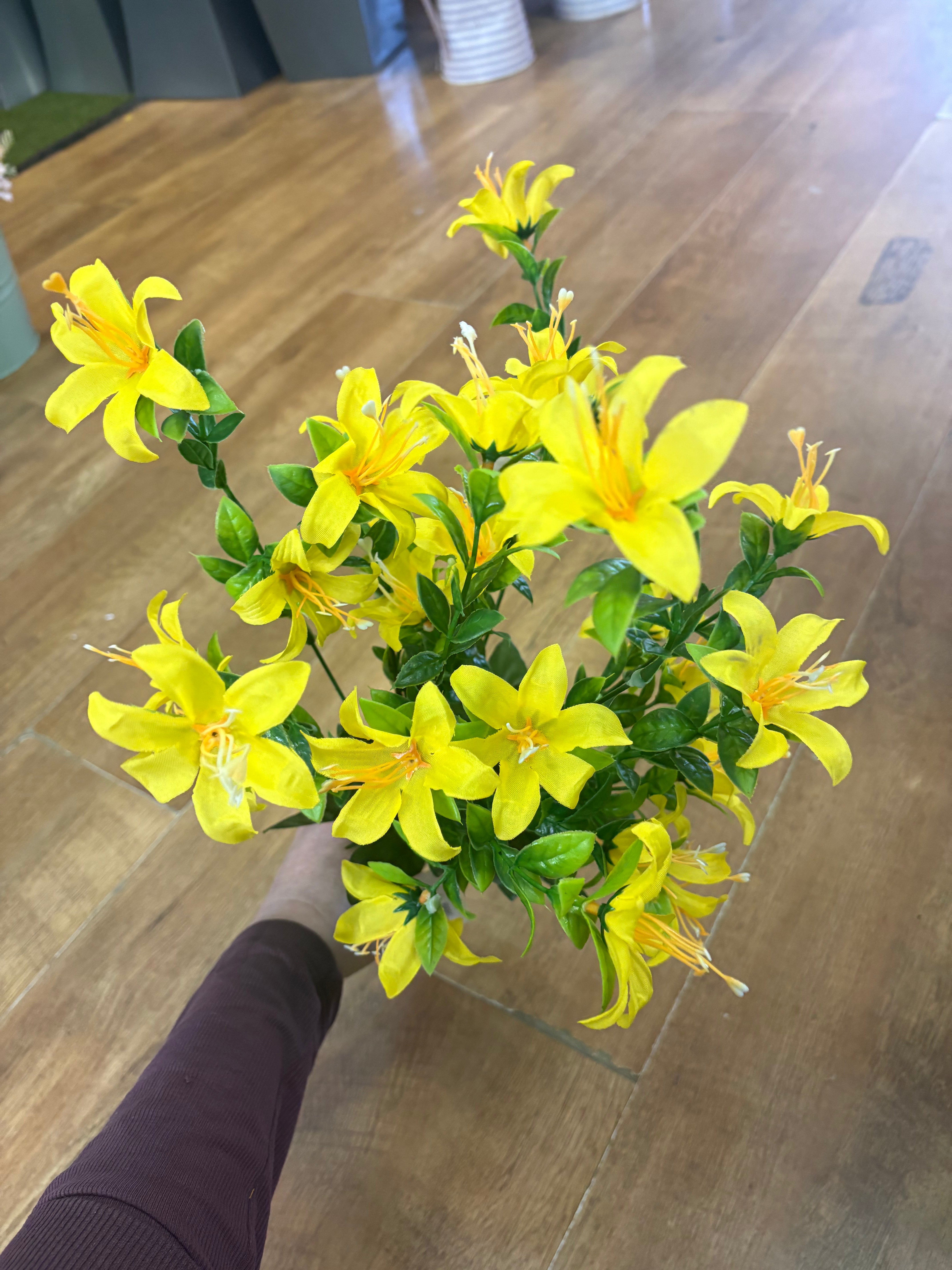 Large yellow spring grass bunch