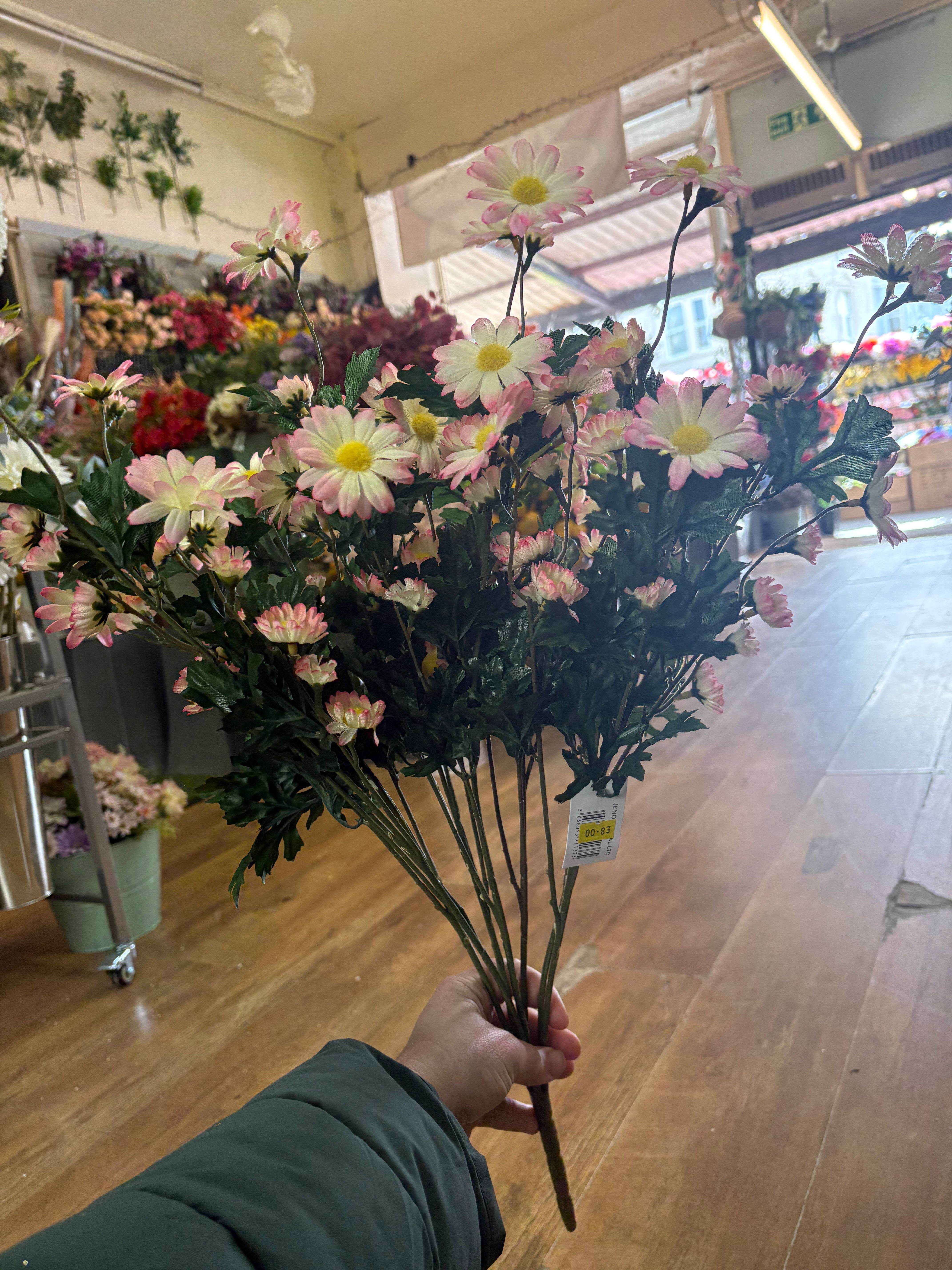 Large pink and cream mixed size daisy bunch